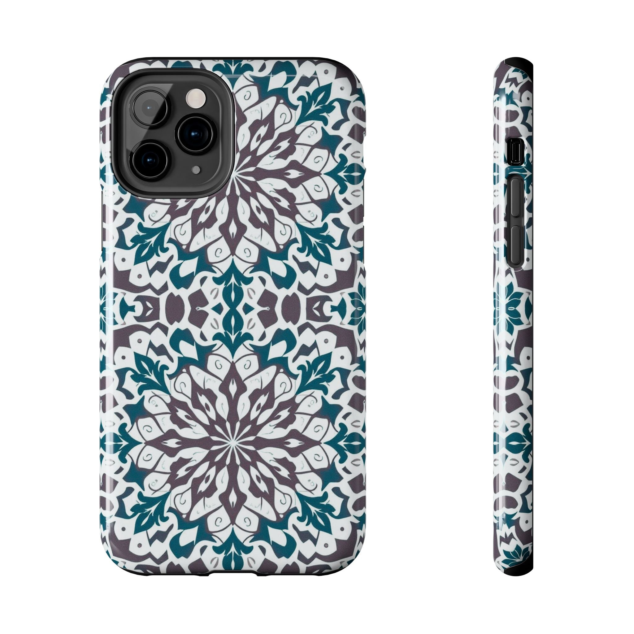 Symmetrical Mandala Phone Case for iPhone 11-17 and Galaxy S21-S25