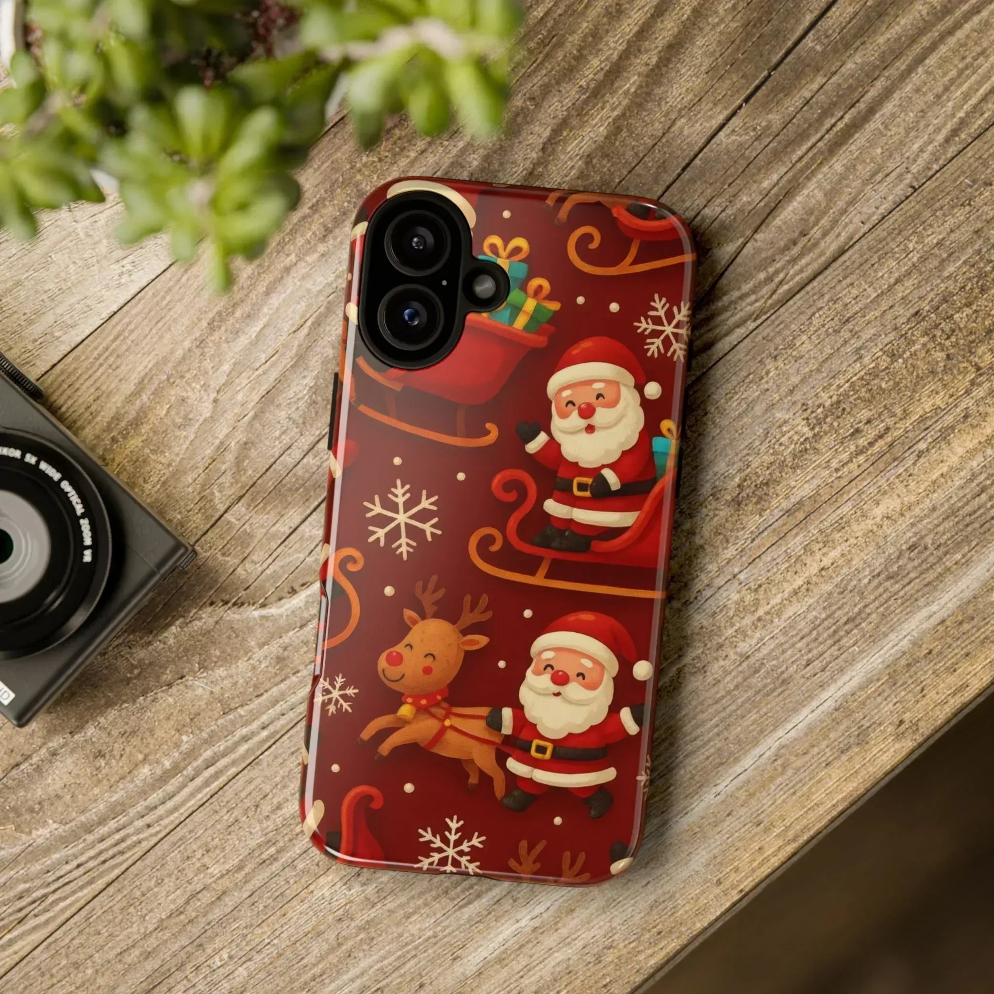 Santa Sleigh Ride Phone Case for iPhone 11-17 and Galaxy S10-S25 - KARARMDESIGN
