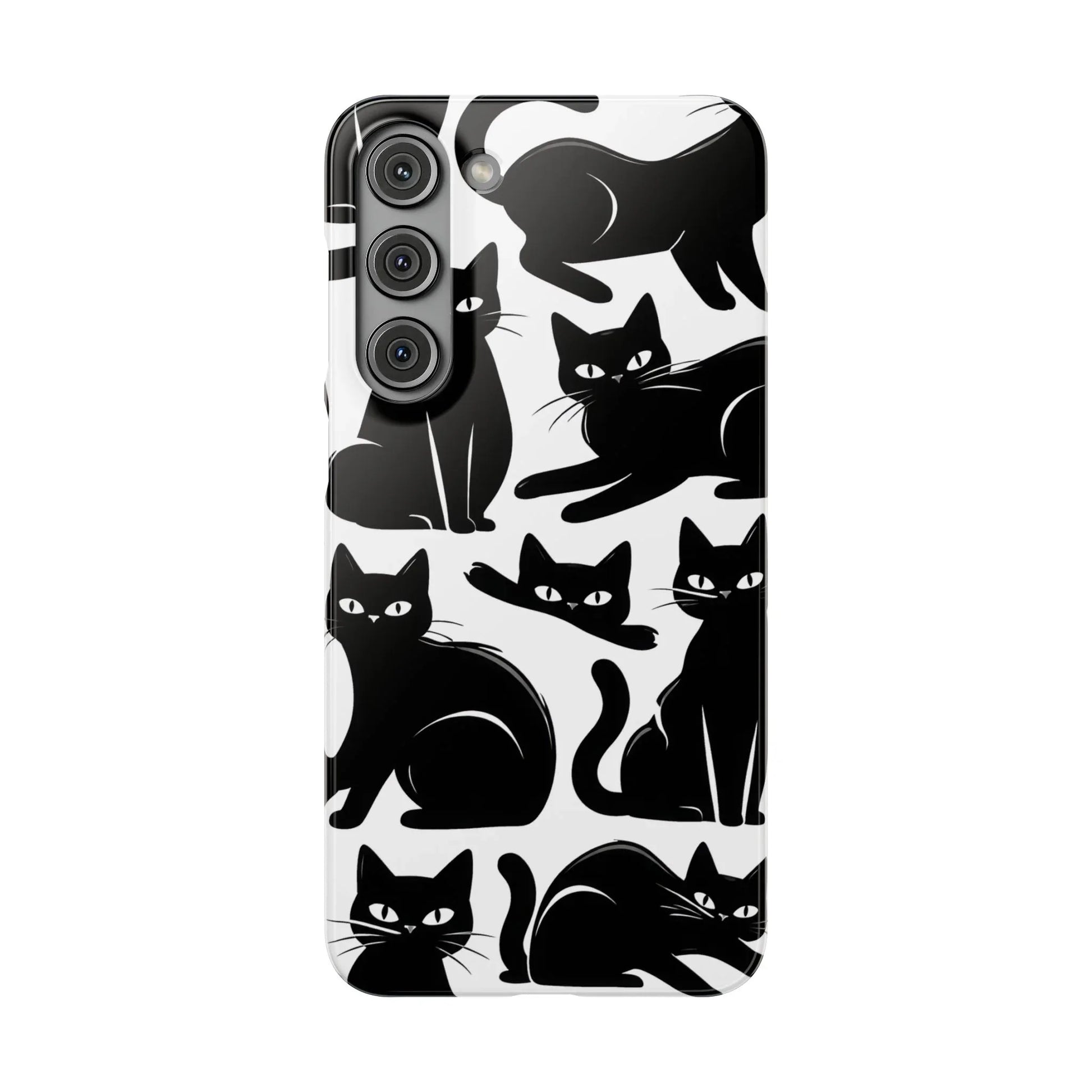 Black Cats Phone Case for iPhone 11-17 and Galaxy S20-S25 - KARARMDESIGN