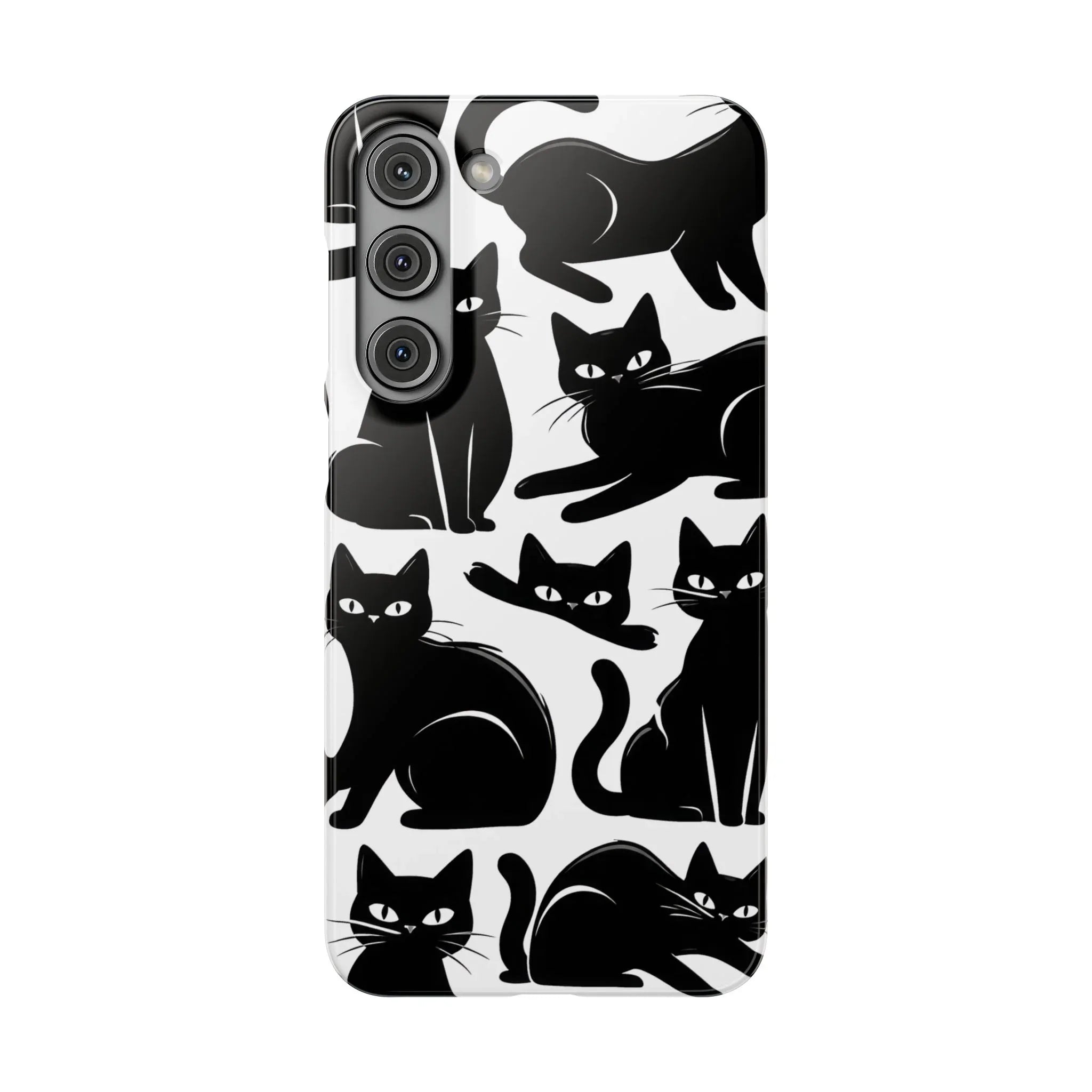 Black Cats Phone Case for iPhone 11-17 and Galaxy S20-S25 - KARARMDESIGN