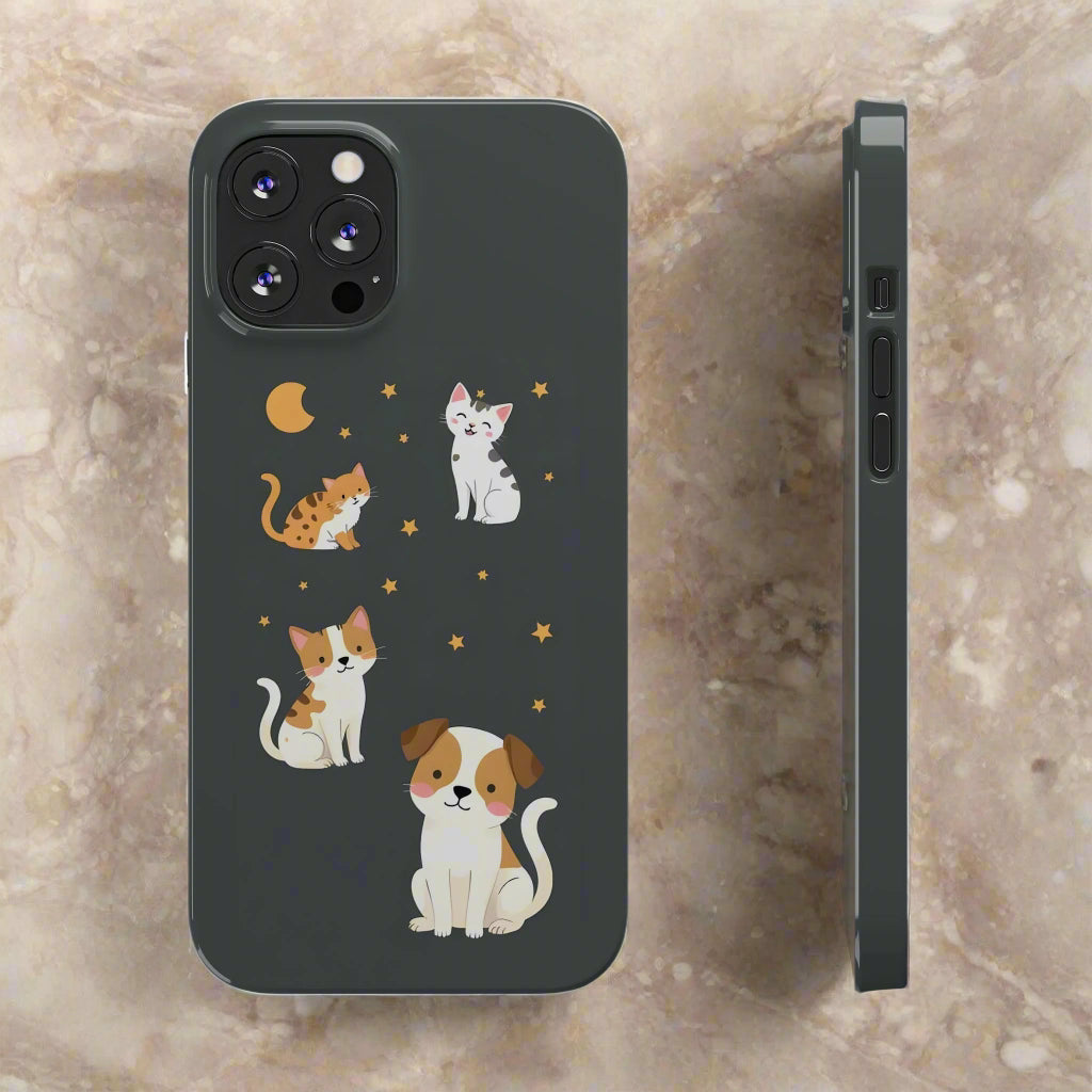 Cute Cat and Dog Phone Case for iPhone 7-16 Models - KarArmDesign