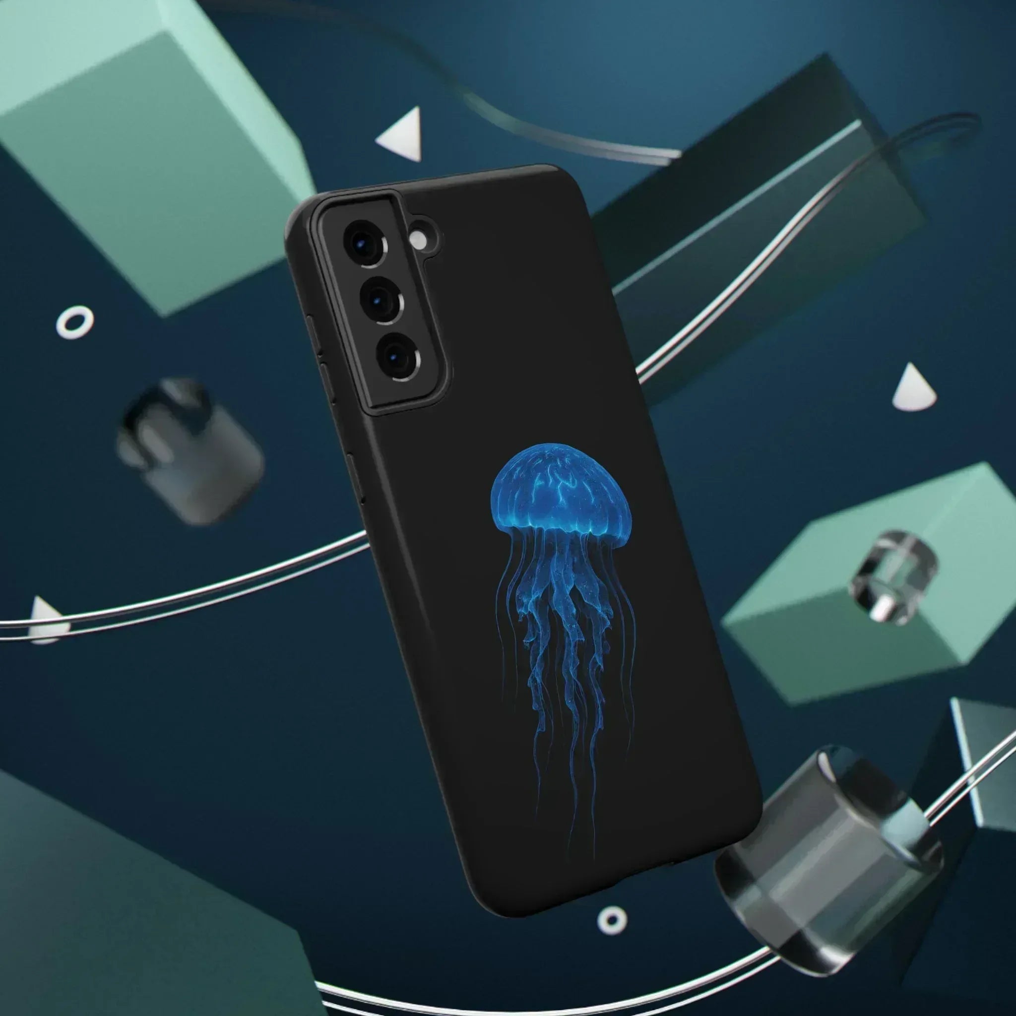 Blue Jellyfish Phone Case for iPhone 12-16 and Galaxy S21-S22 - KARARMDESIGN