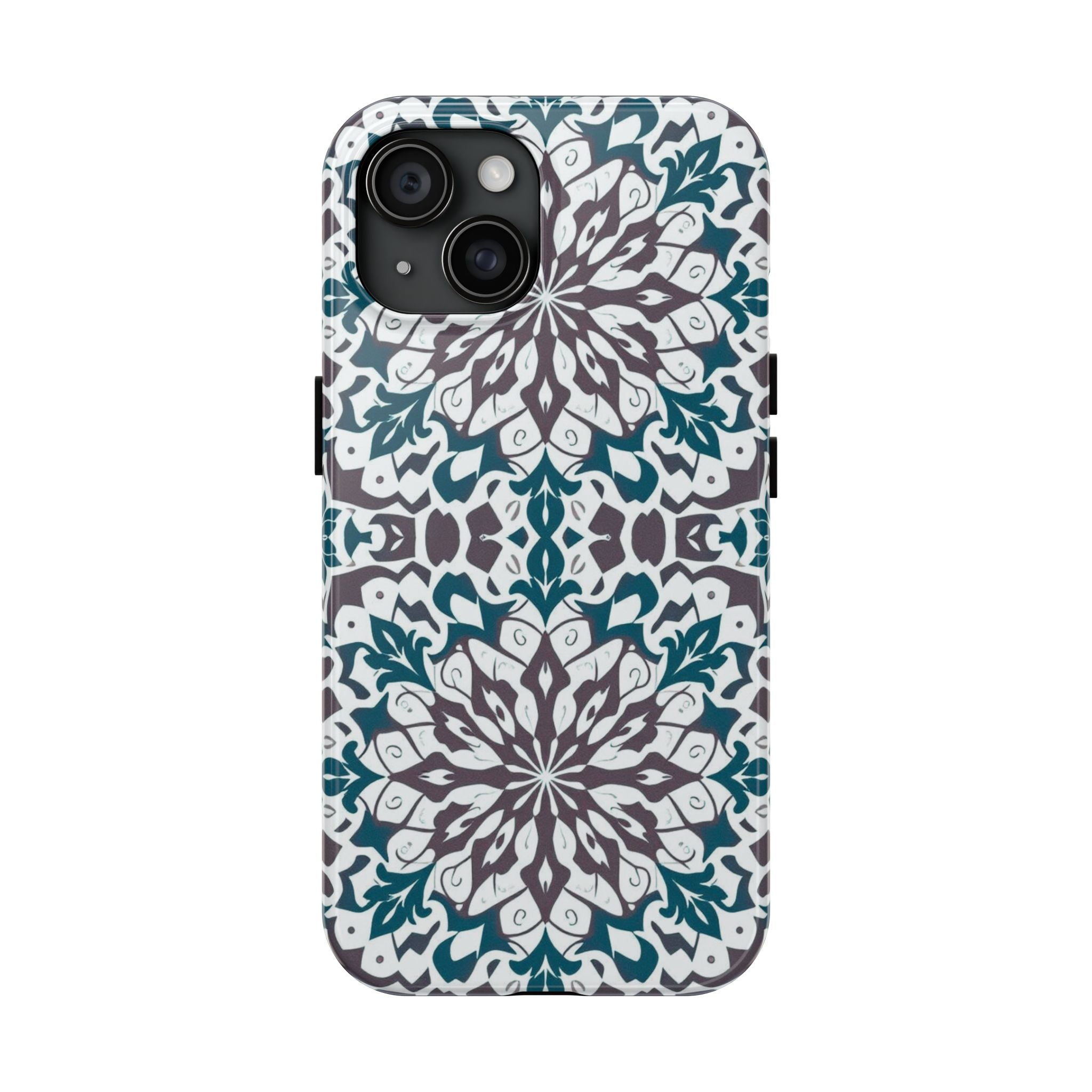 Symmetrical Mandala Phone Case for iPhone 11-17 and Galaxy S21-S25