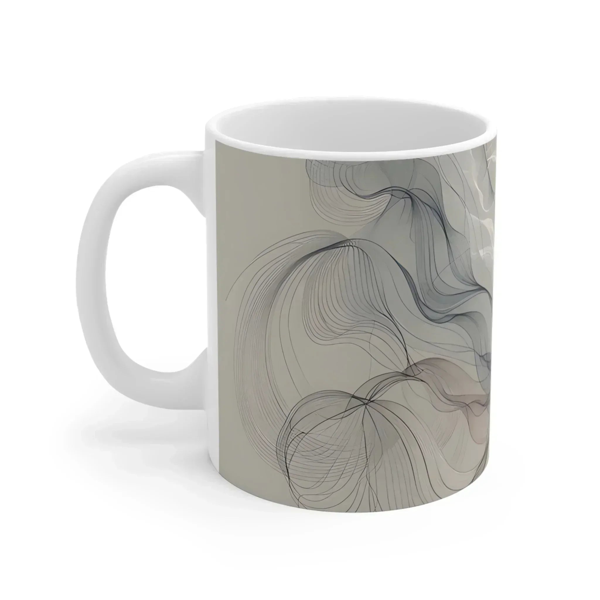 Ethereal Smoke Swirl Ceramic Mug – 11oz - KARARMDESIGN