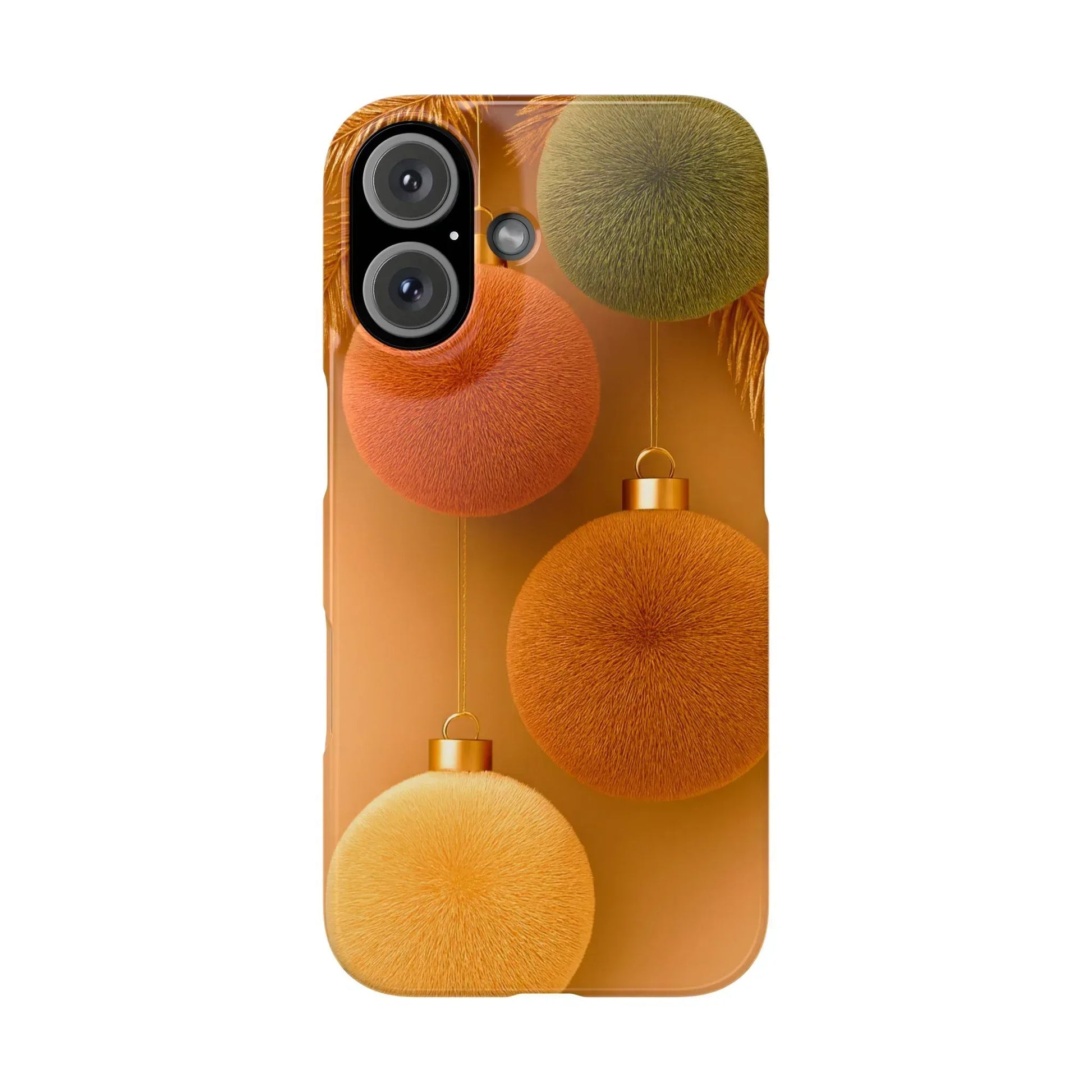 Golden Fuzz Ornaments Phone Case for iPhone 11-17 - KARARMDESIGN