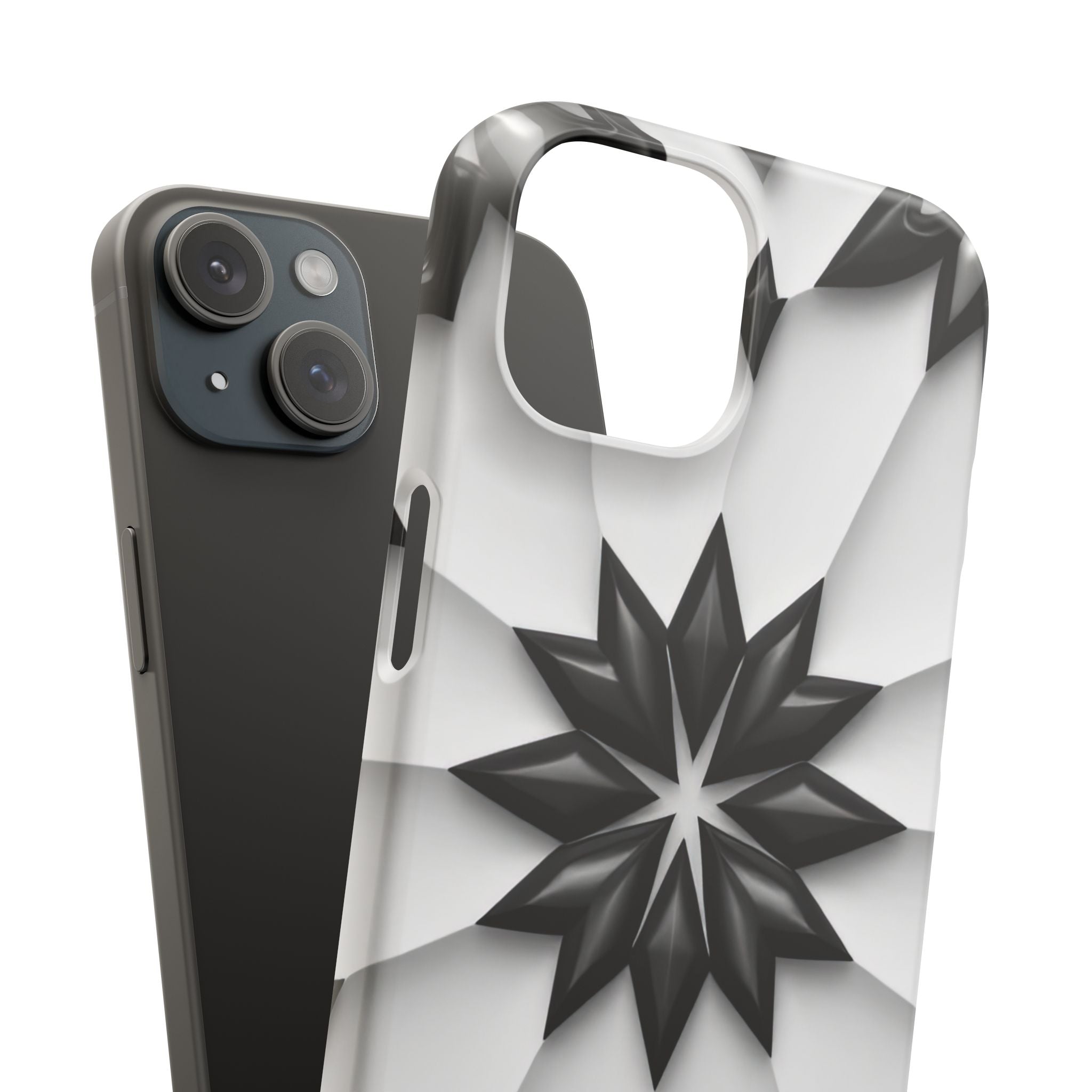 Black & White Geometric Snap Case for iPhone & Samsung Galaxy
