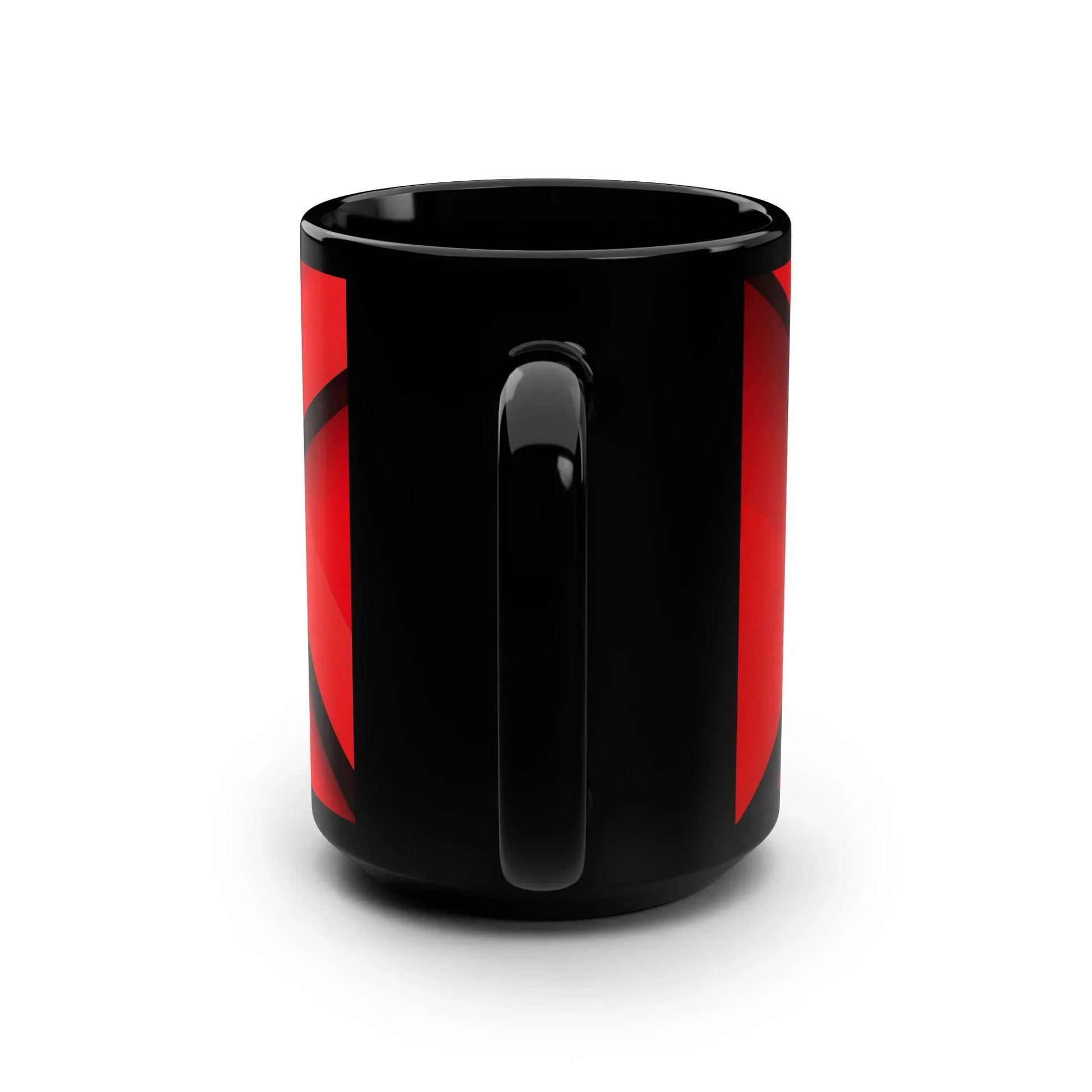 Geometric Red & Black Mug – Abstract Lines Design, 15oz - KarArmDesign