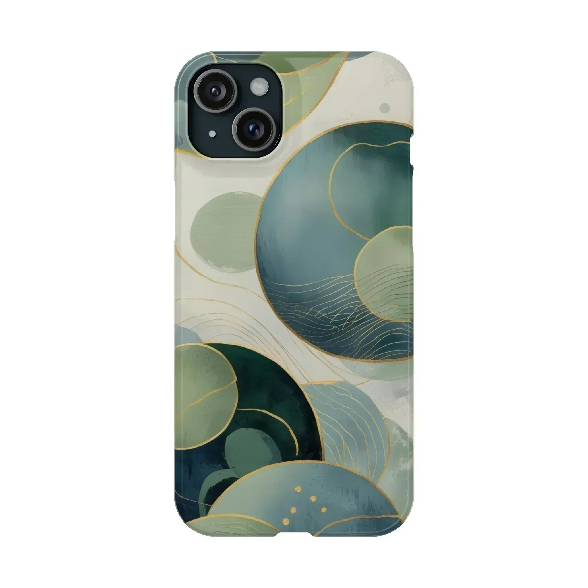 Abstract Teal Slim Phone Case for iPhone 12-16 - KARARMDESIGN
