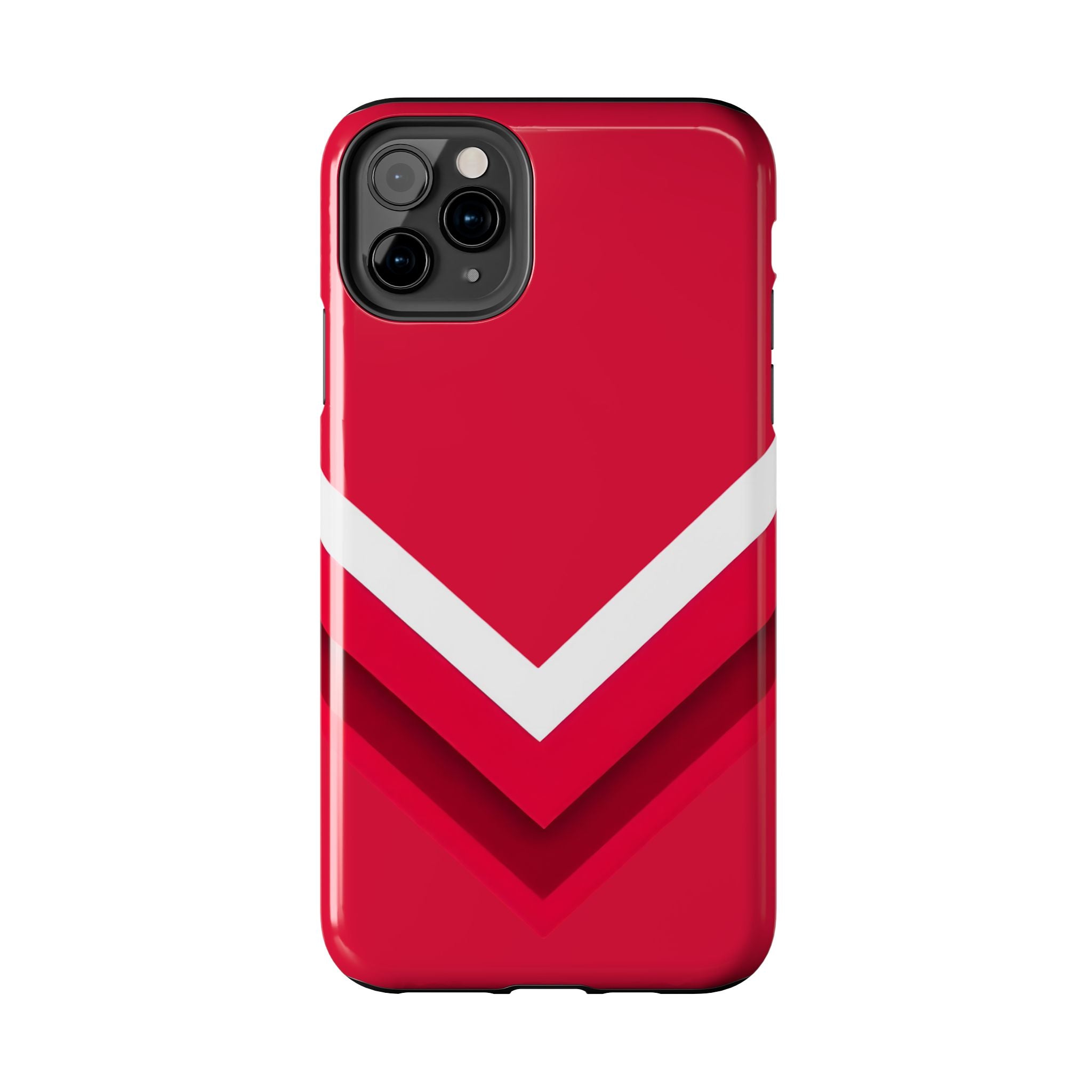 Red Chevron Armor Phone Case for iPhone 11–16 & Galaxy S21–S24