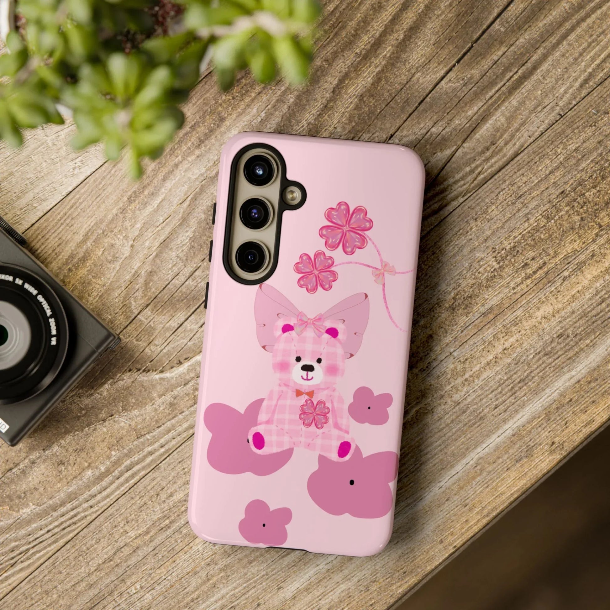 Pink Teddy Bear Phone Cases for iPhone, Pixel and Galaxy - KARARMDESIGN