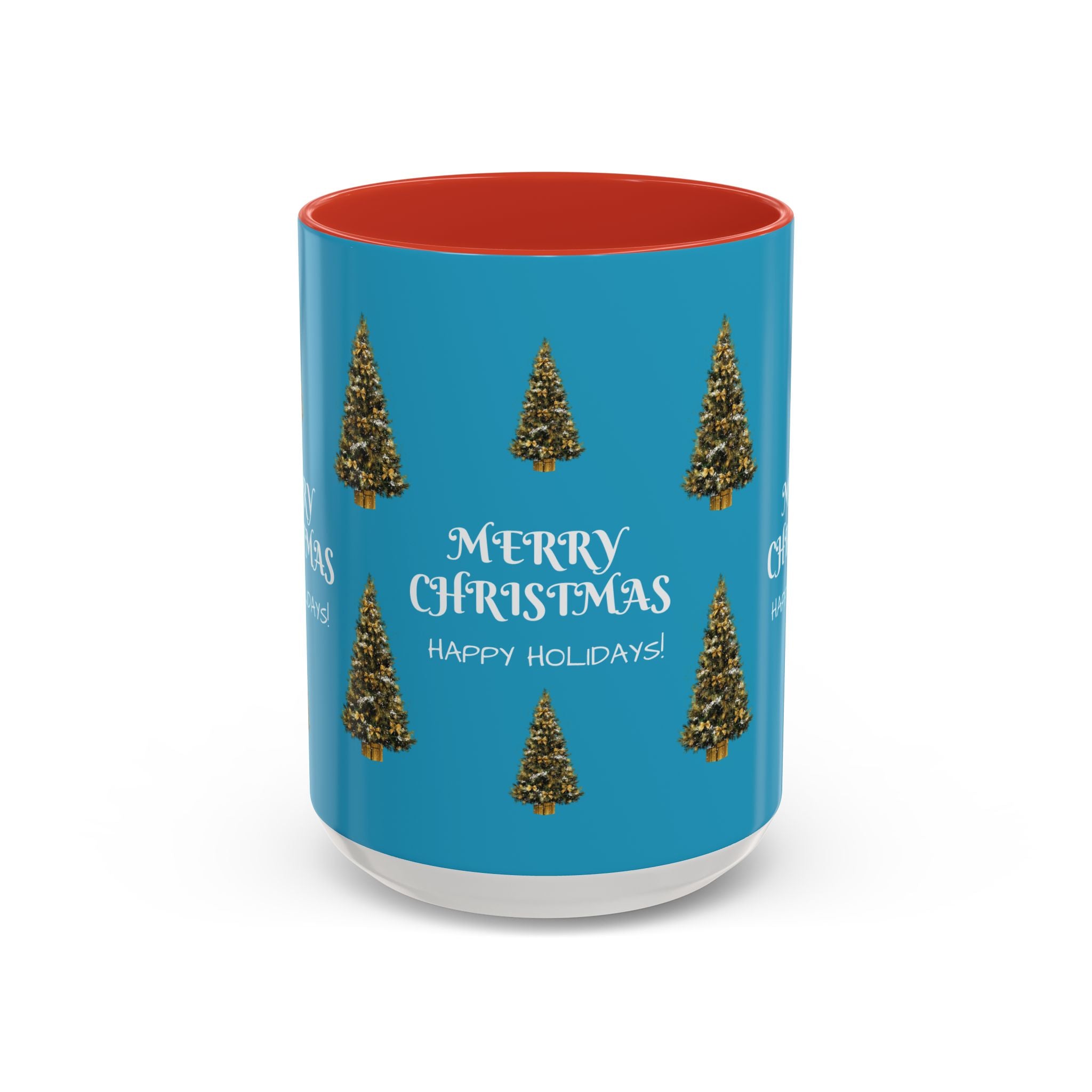 Merry Christmas and Happy Holidays Mug - Accent Coffee Mug (11, 15oz)