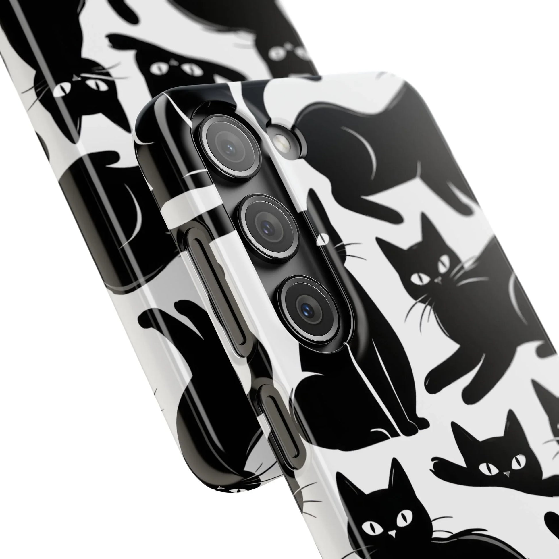 Black Cats Phone Case for iPhone 11-17 and Galaxy S20-S25 - KARARMDESIGN
