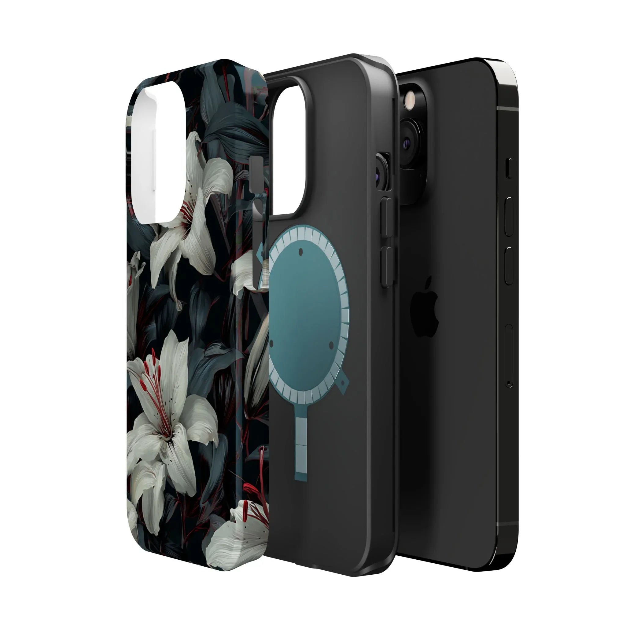 White Lily Floral Phone Case for iPhone 13-17 - KARARMDESIGN