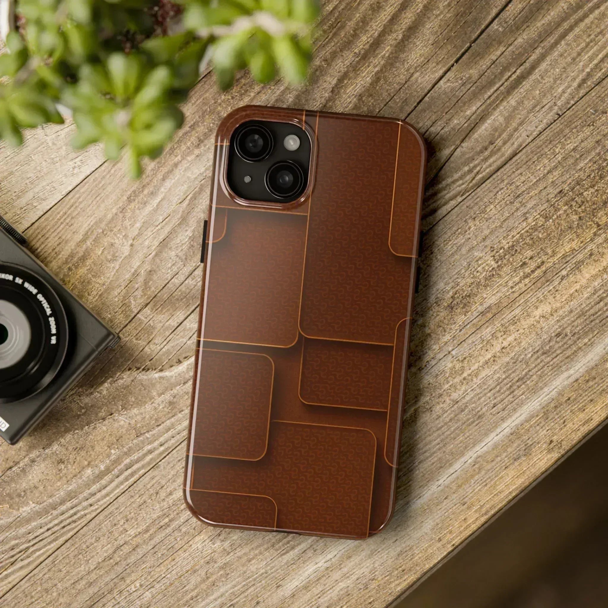 Textured Brown Phone Case for iPhone 7-16 and Samsung Galaxy S21-S24 - KARARMDESIGN