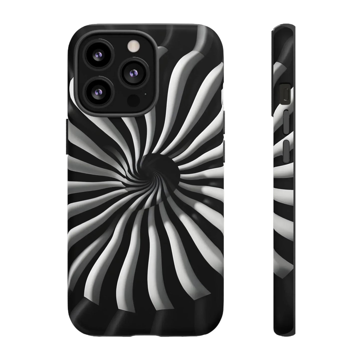 Hypnotic Black and White Spiral Phone Case for iPhone & Galaxy - KarArmDesign