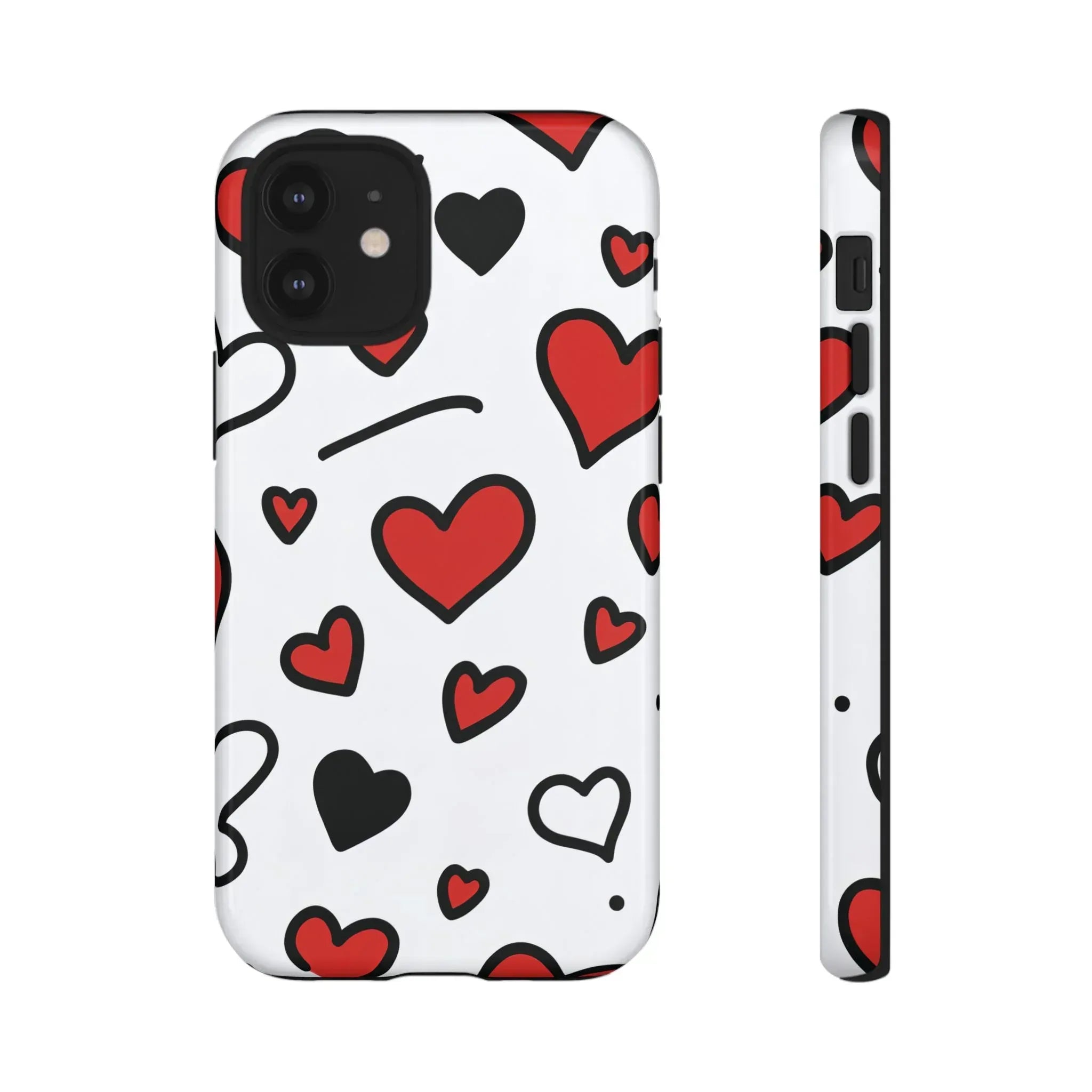 Scattered Hearts Phone Case for iPhone 11-17 and Galaxy S10-S25 - KARARMDESIGN