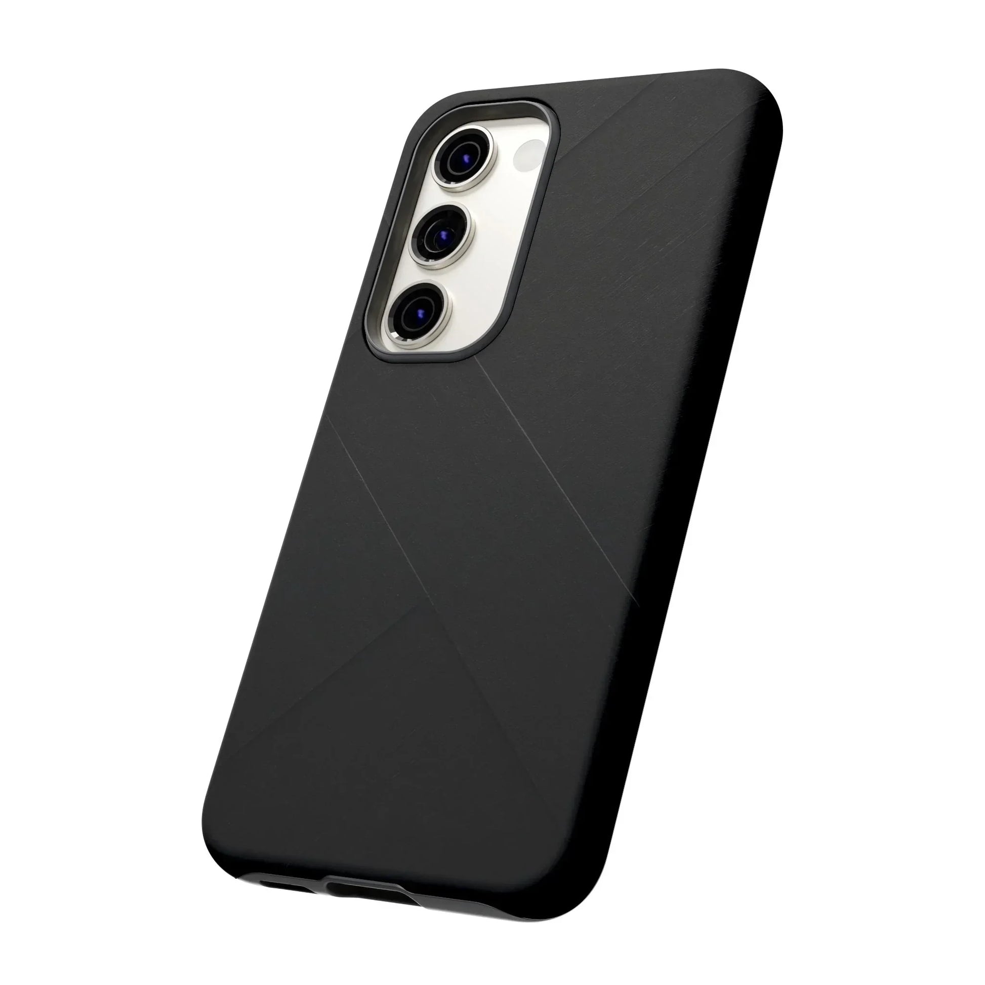 Matte Black Diagonal Line Phone Case for iPhone 8-16 and Galaxy S10-S25 Models - KarArmDesign