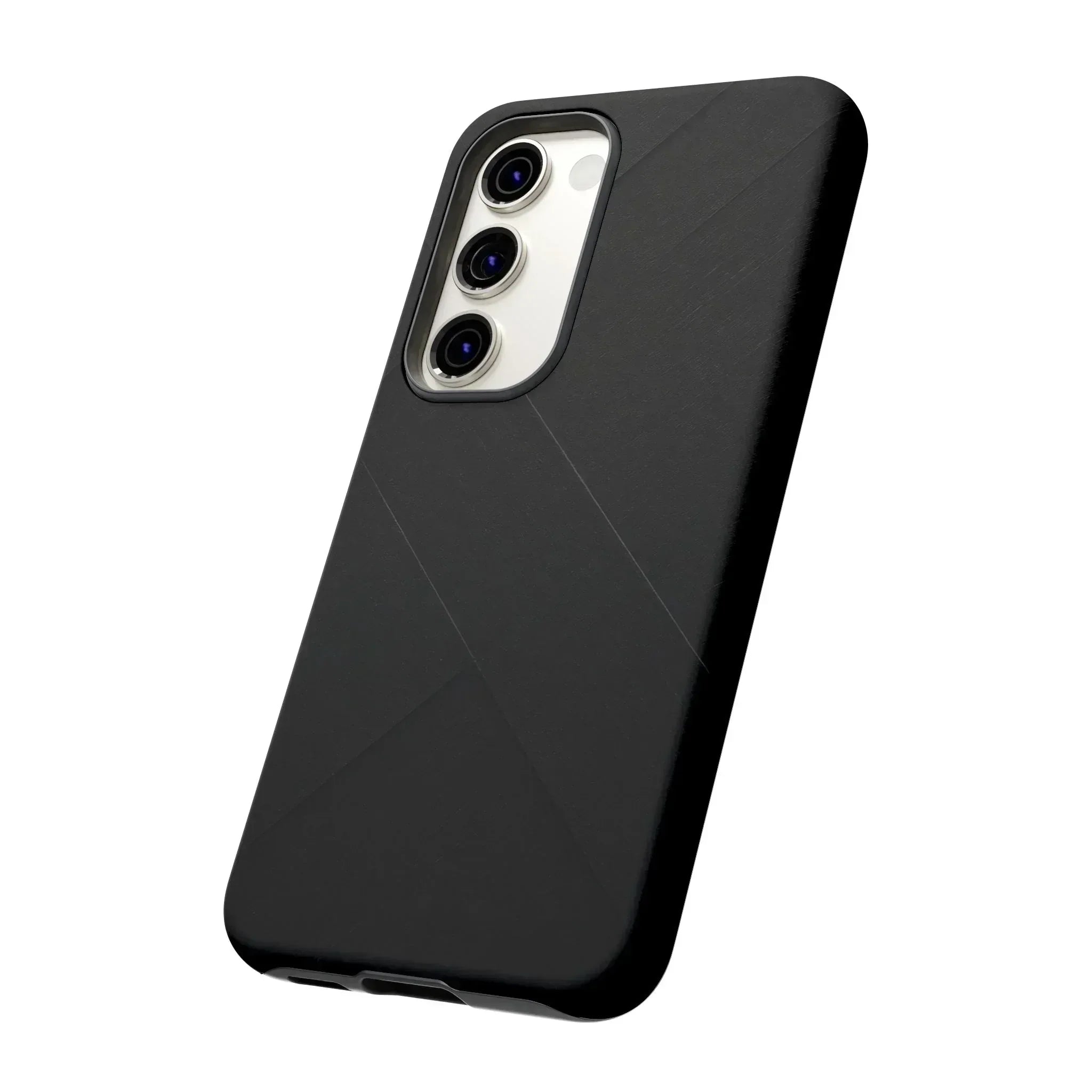 Matte Black Diagonal Line Phone Case for iPhone 8-16 and Galaxy S10-S25 - KARARMDESIGN