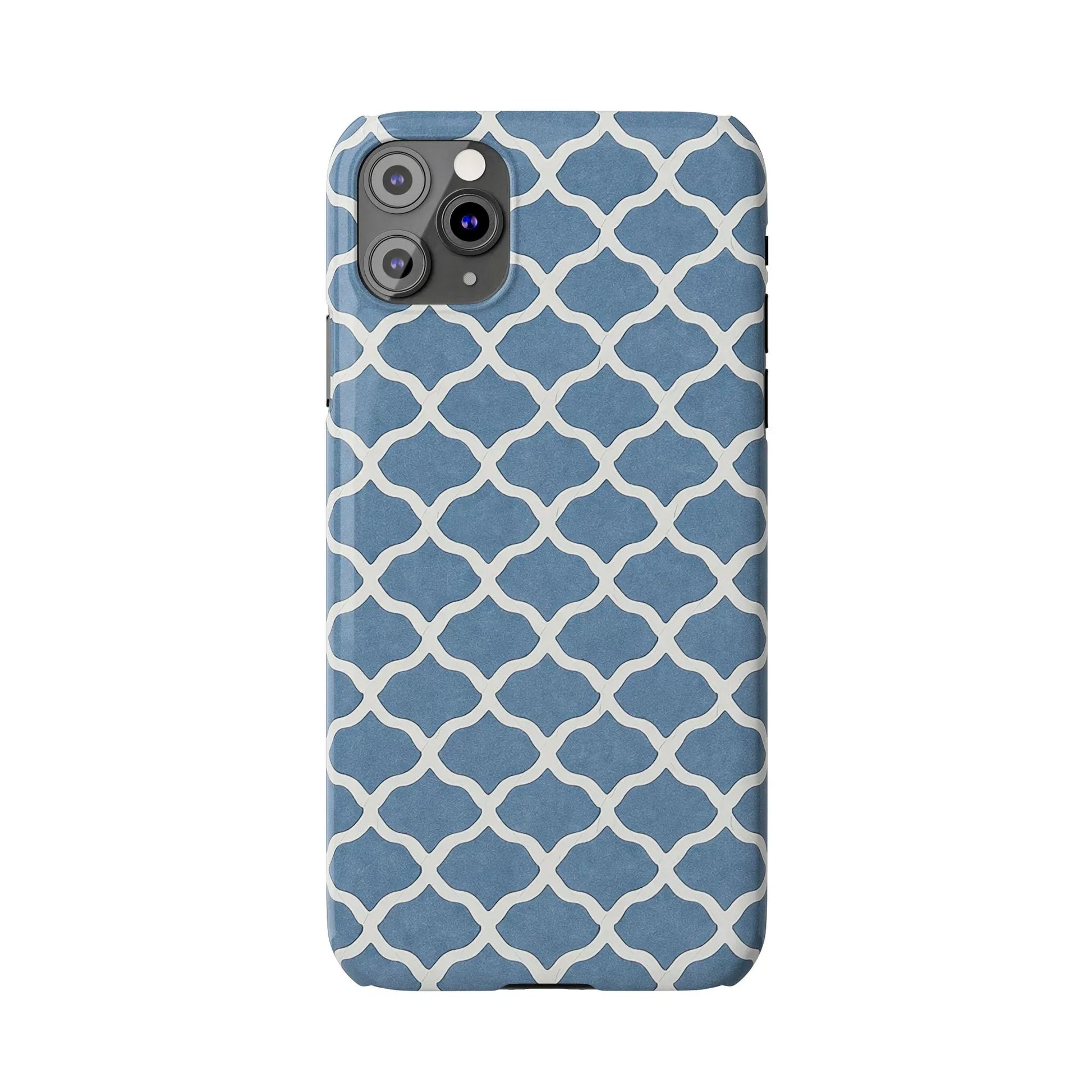 Azure Lattice Pattern Phone Case Slim Phone Cases for iPhone 11-17 - KARARMDESIGN