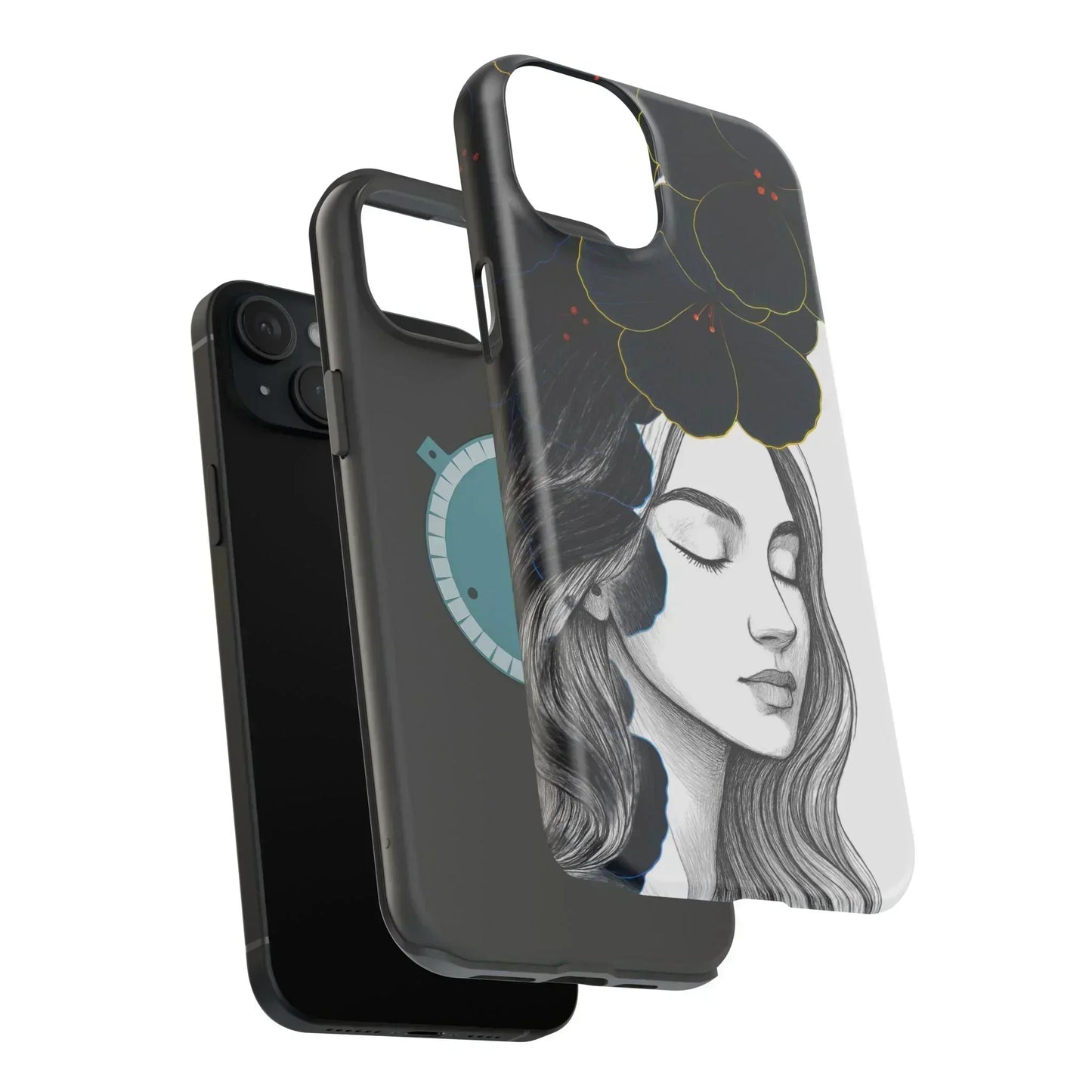Dark Floral Elegance Phone Case for iPhone 13-16 Models - KarArmDesign