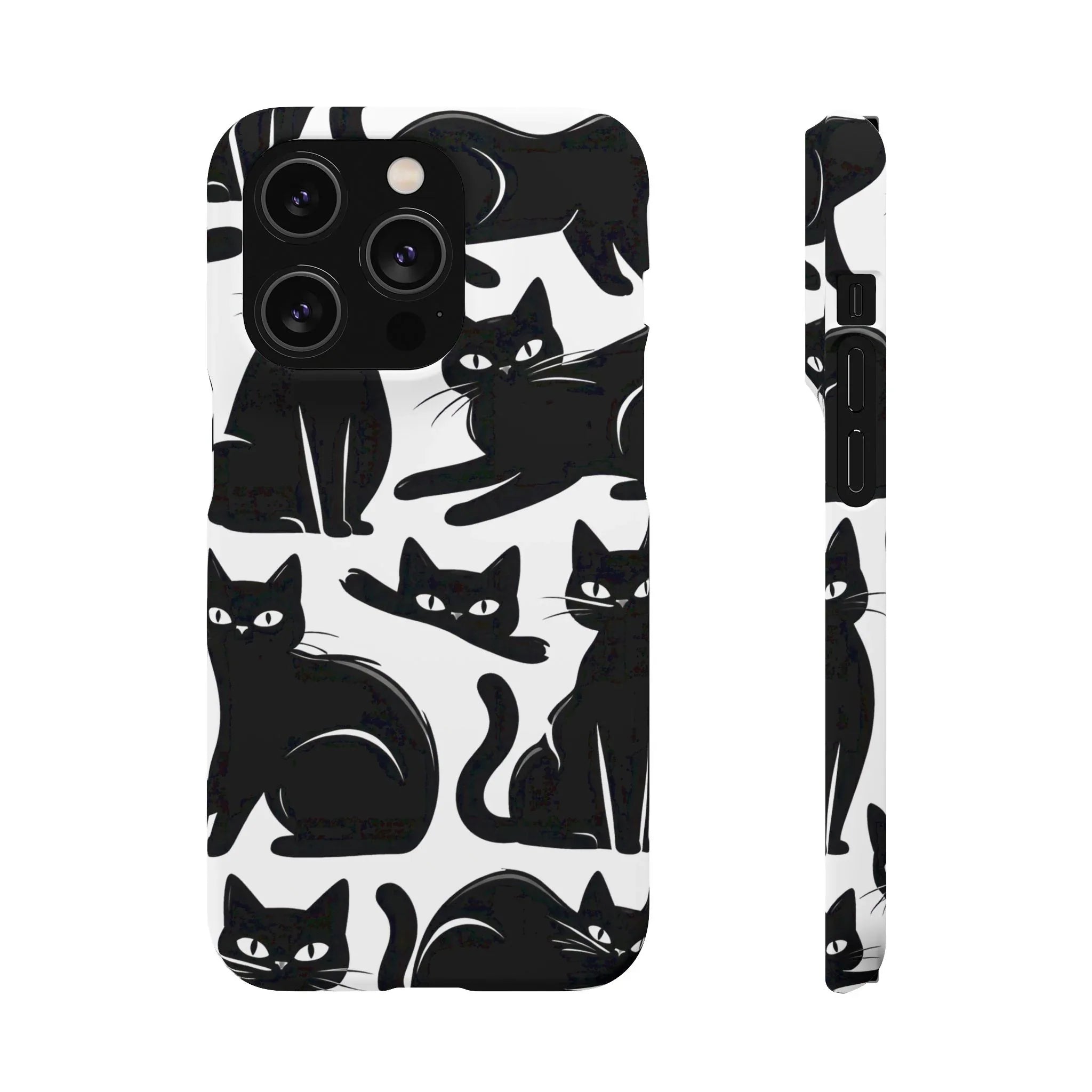 Black Cats Phone Case for iPhone 11-17 and Galaxy S20-S25 - KARARMDESIGN