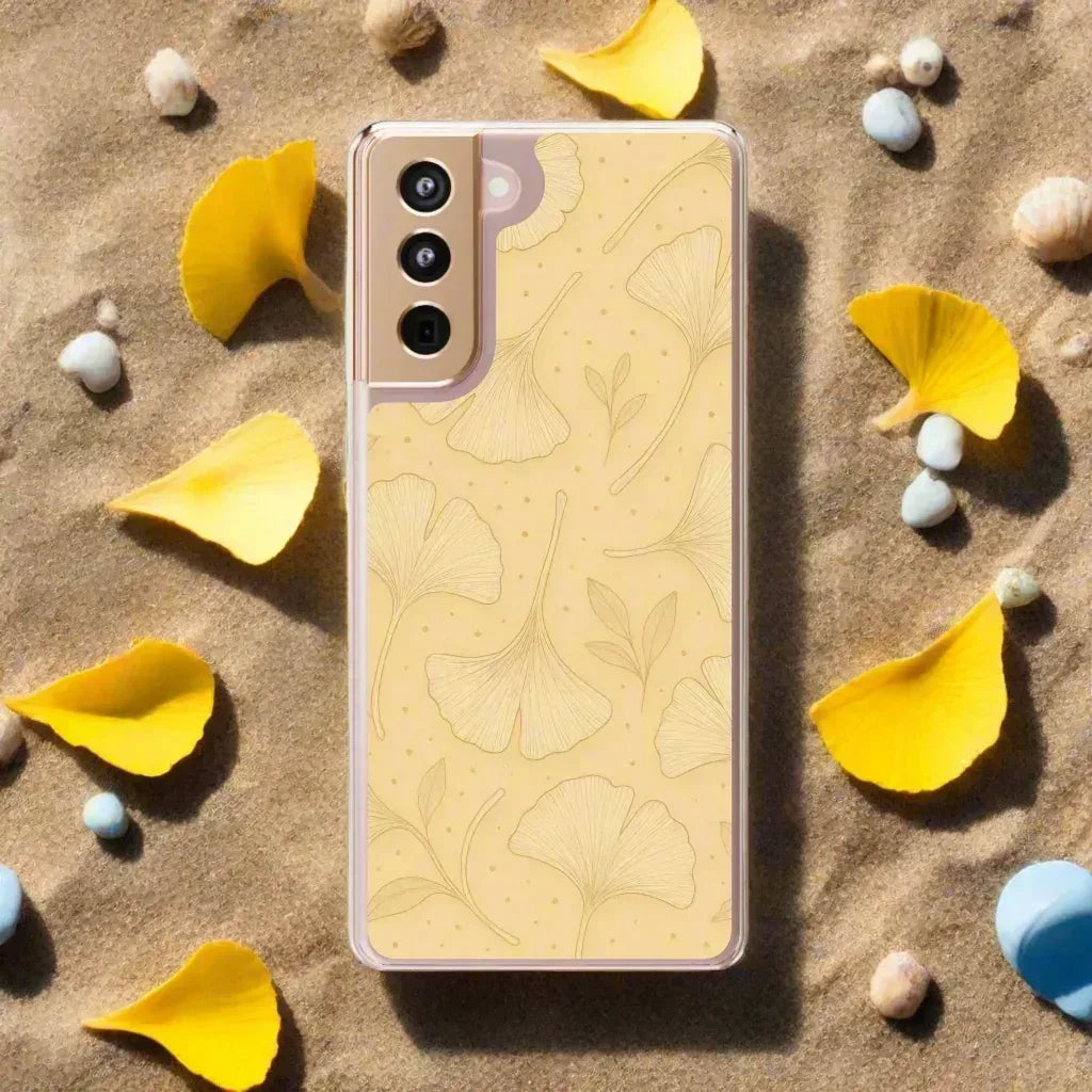Ginkgo floral phone case for iPhone 12-16 and Galaxy S21 - KARARMDESIGN