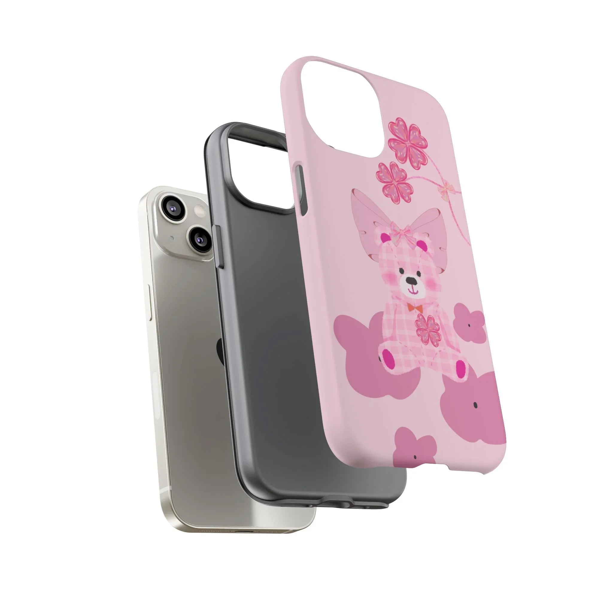 Pink Teddy Bear Phone Cases for iPhone, Pixel and Galaxy - KARARMDESIGN