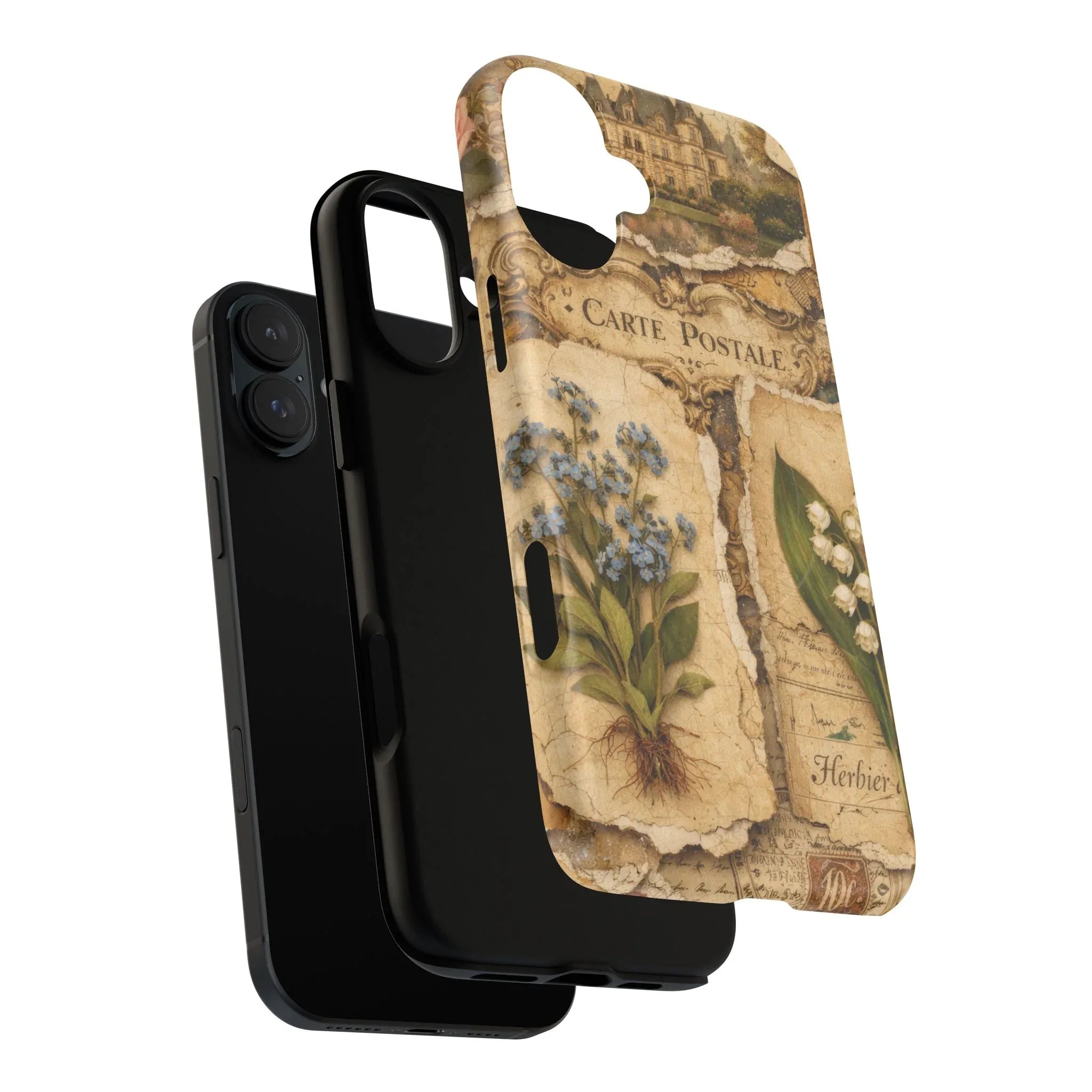 Vintage Botanical Postcard Phone Case for iPhone 13-17 - KARARMDESIGN