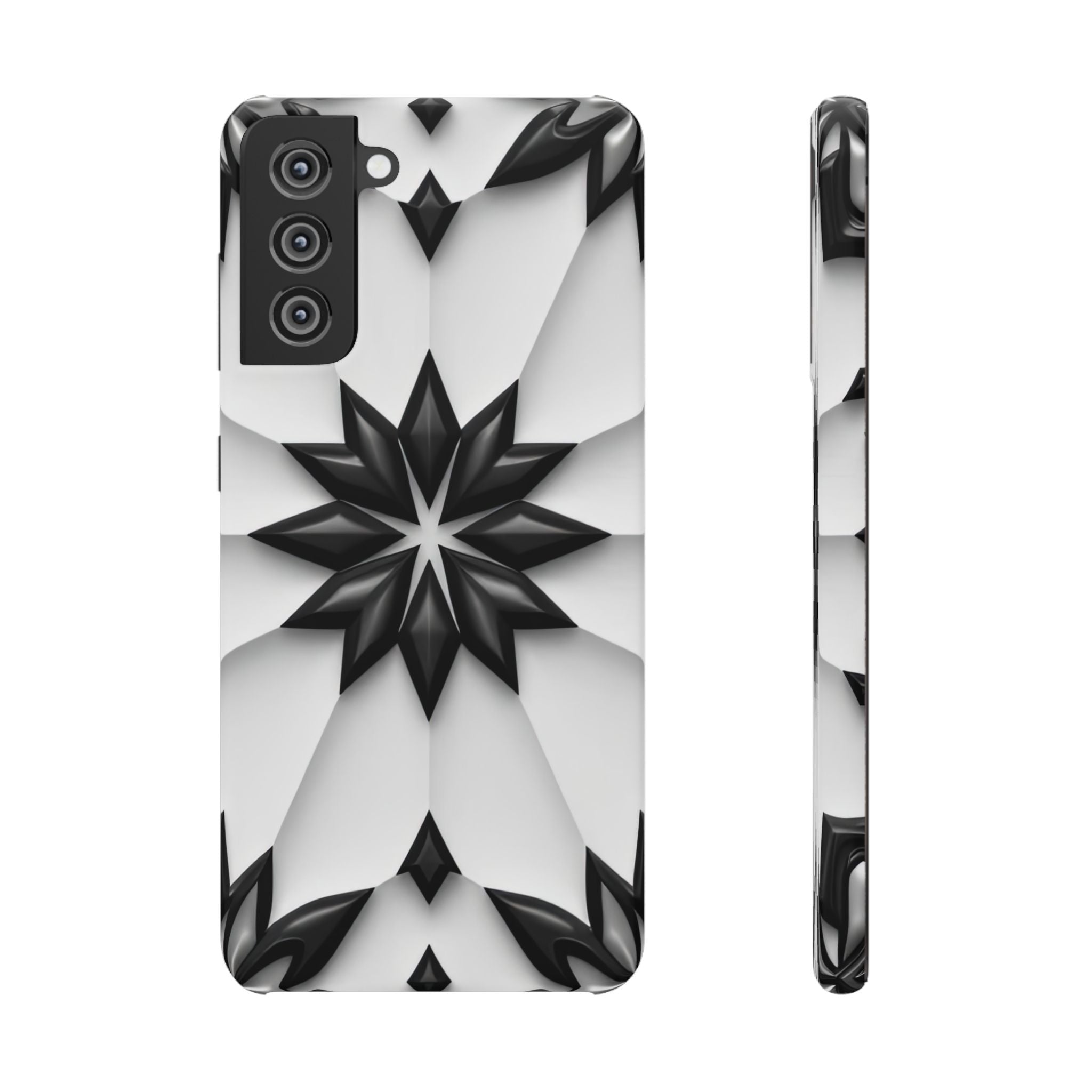 Black & White Geometric Snap Case for iPhone & Samsung Galaxy