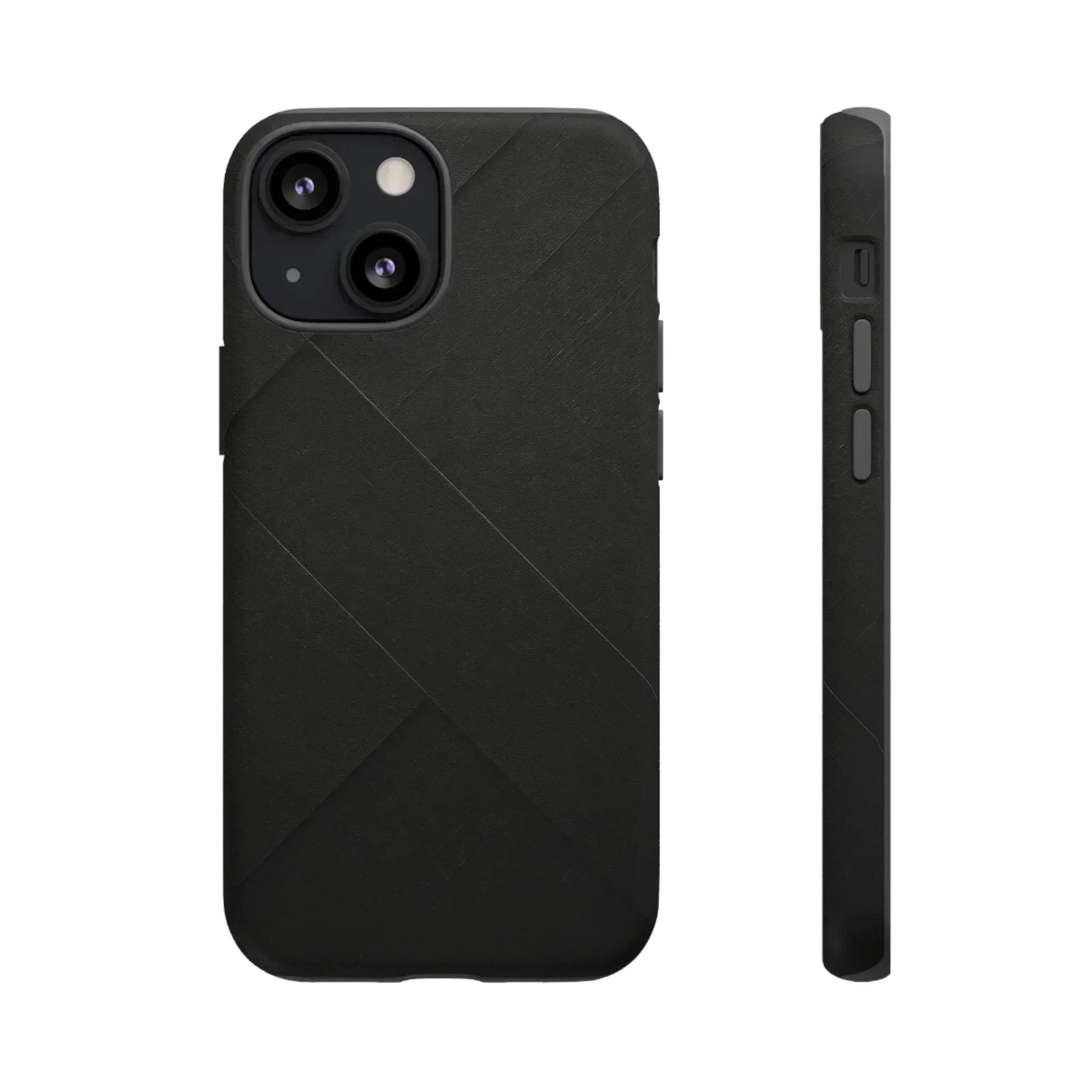 Matte Black Diagonal Line Phone Case for iPhone 8-16 and Galaxy S10-S25 - KARARMDESIGN