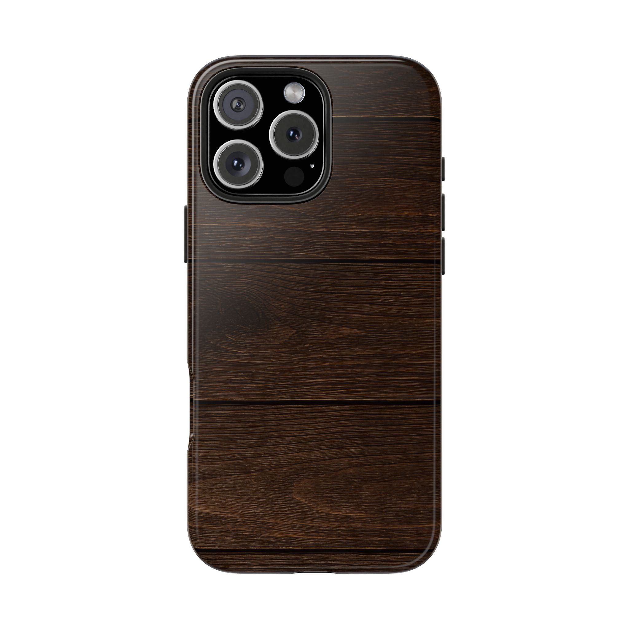 Dark Wood Grain Tough Case for iPhone & Samsung Galaxy