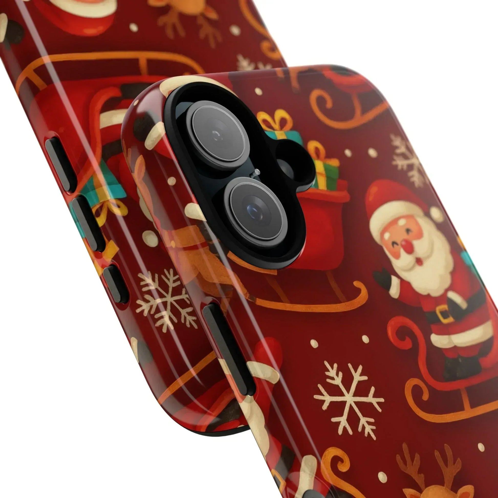 Santa Sleigh Ride Phone Case for iPhone 11-17 and Galaxy S10-S25 - KARARMDESIGN