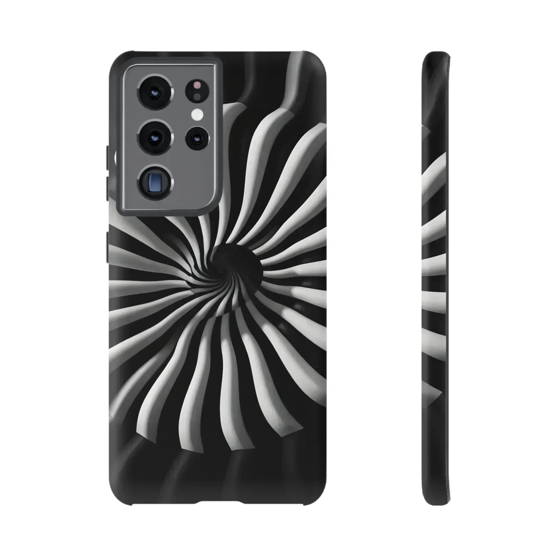 Hypnotic Black and White Spiral Phone Case for iPhone & Galaxy - KARARMDESIGN