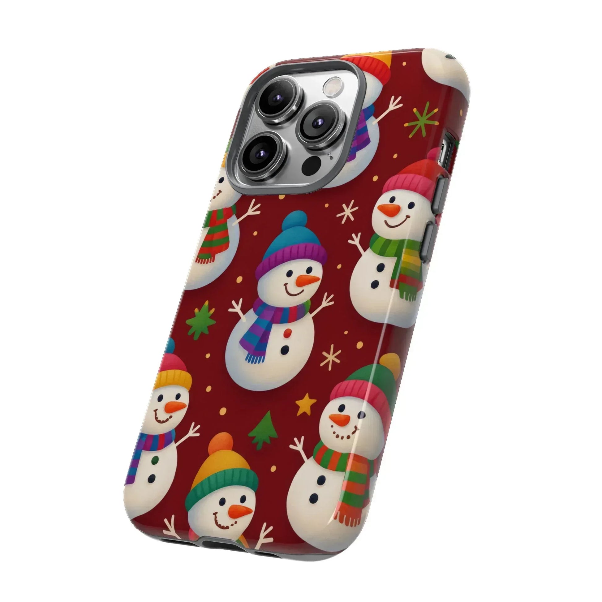 Festive Snowmen Parade Phone Case for iPhone 11–17 and Galaxy S10–S25 - KARARMDESIGN