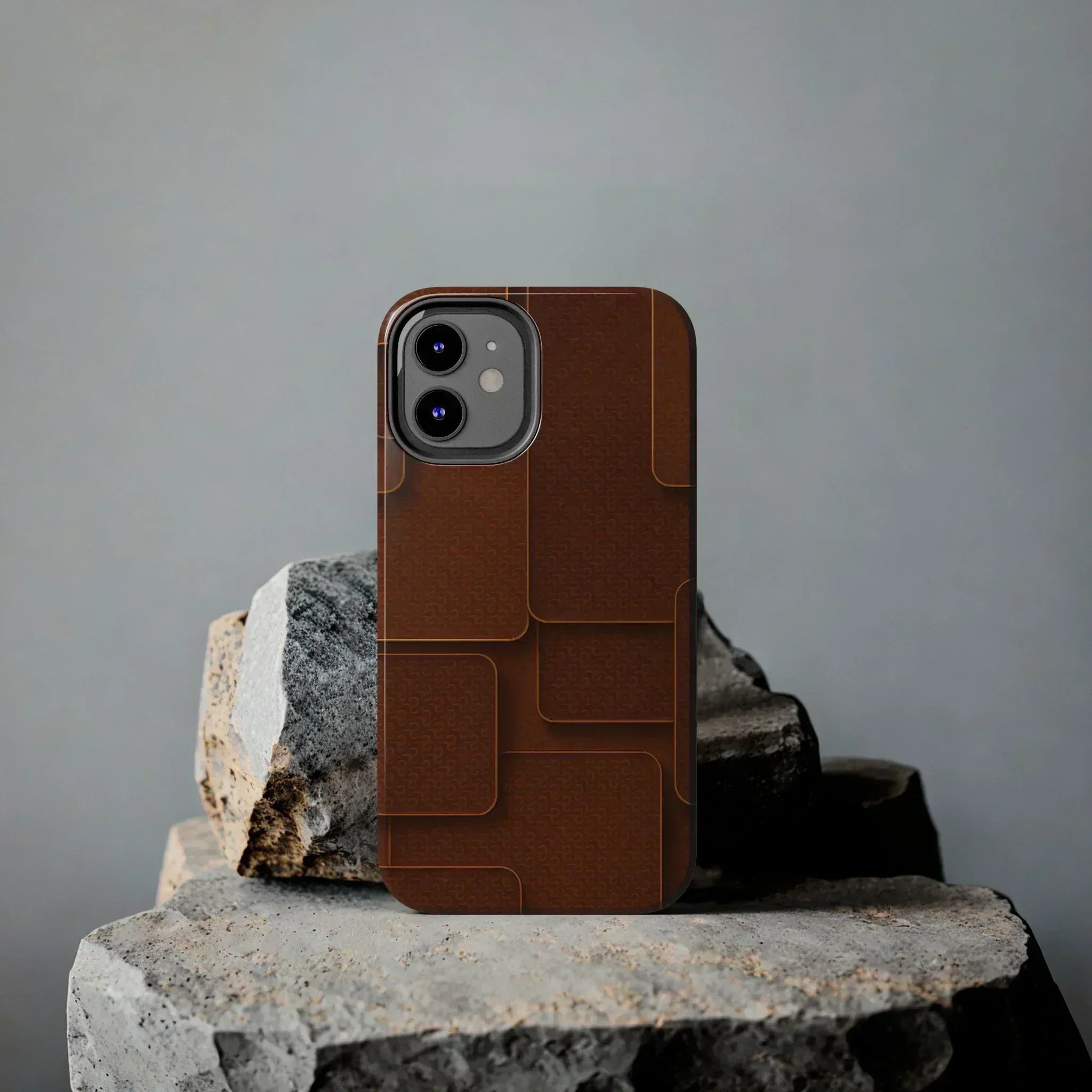 Textured Brown Phone Case for iPhone 7-16 and Samsung Galaxy S21-S24 - KARARMDESIGN