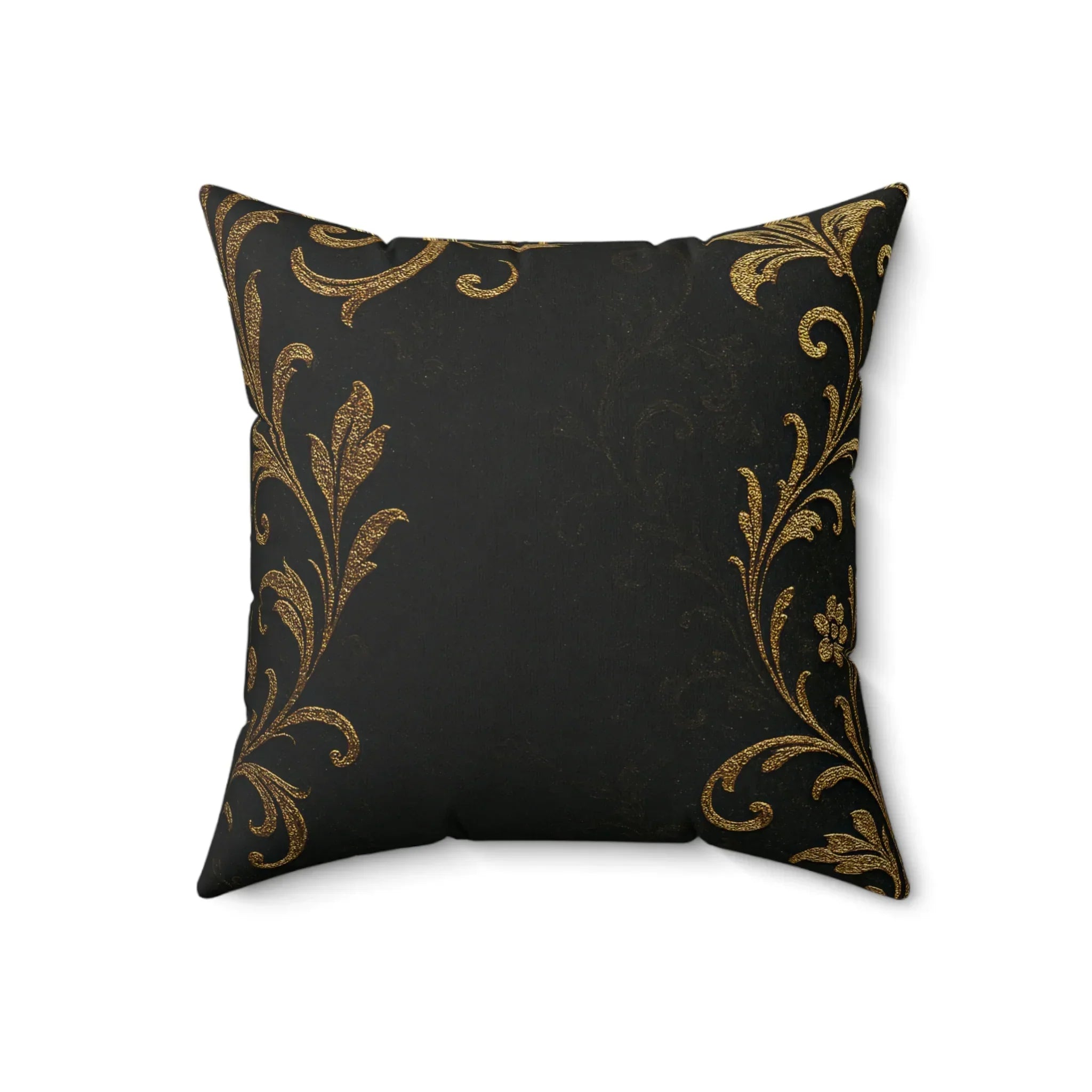 Midnight Bloom Faux Suede Square Pillow - KARARMDESIGN
