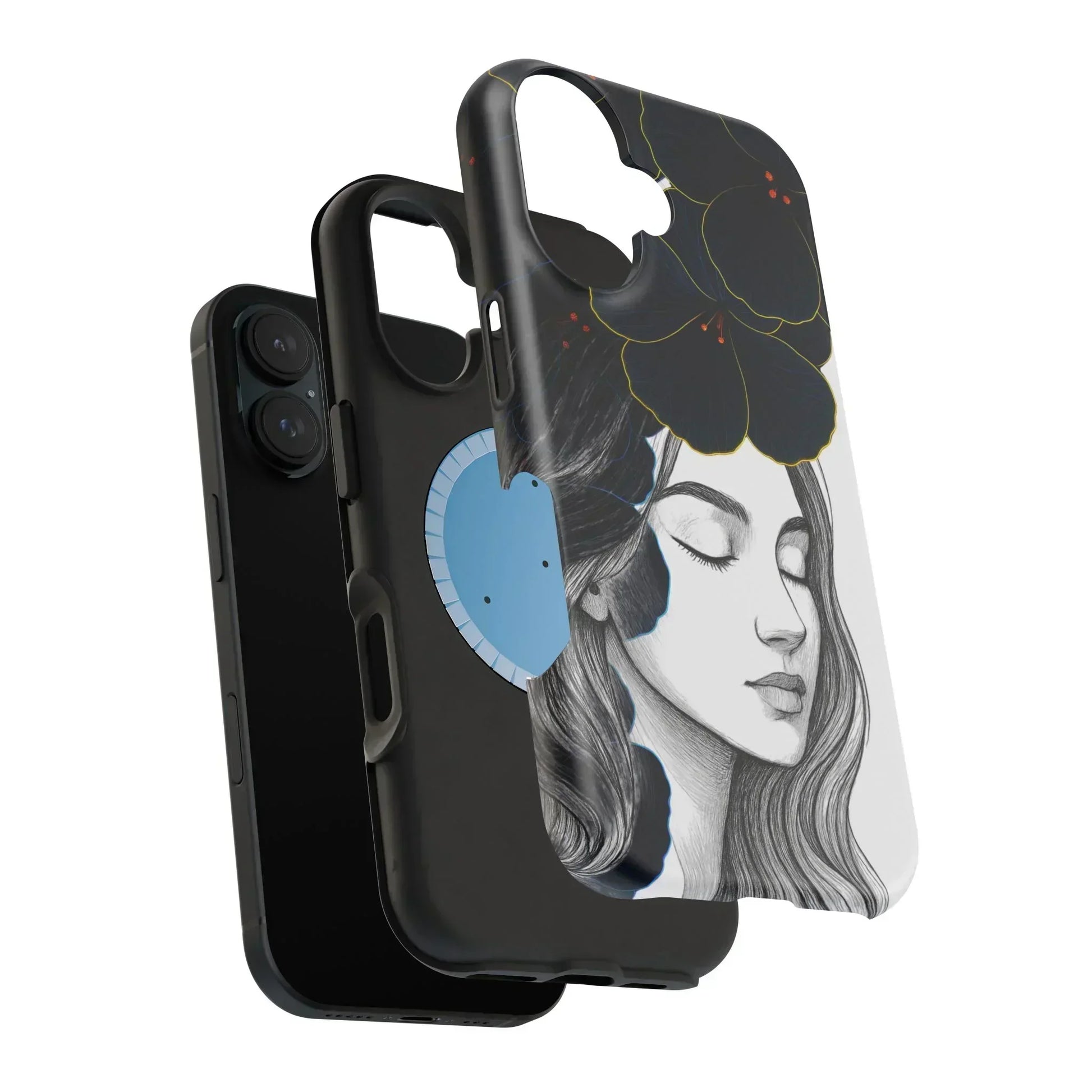 Dark Floral Elegance Phone Case for iPhone 13-16 Models - KarArmDesign