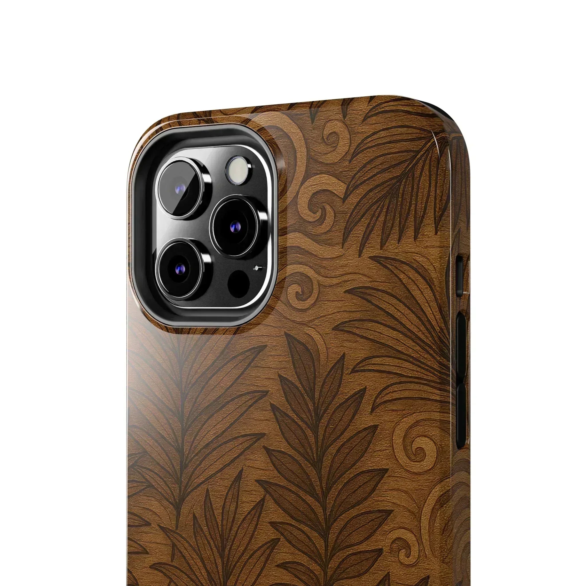 Wood Leaf Armor Phone Case for iPhone and Galaxy - KARARMDESIGN