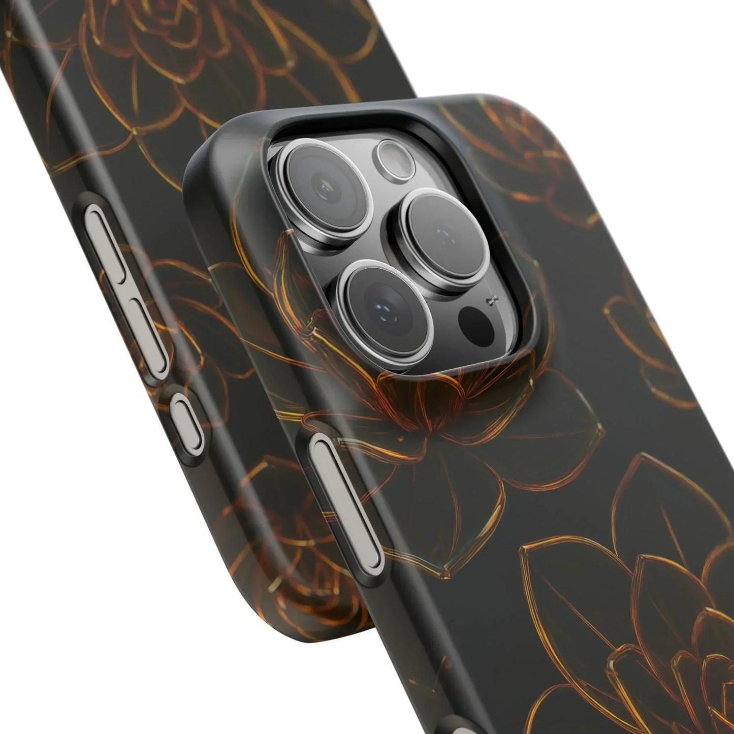 Glass Flower Phone Case for iPhone 7-16 and Galaxy S10-S24 Models