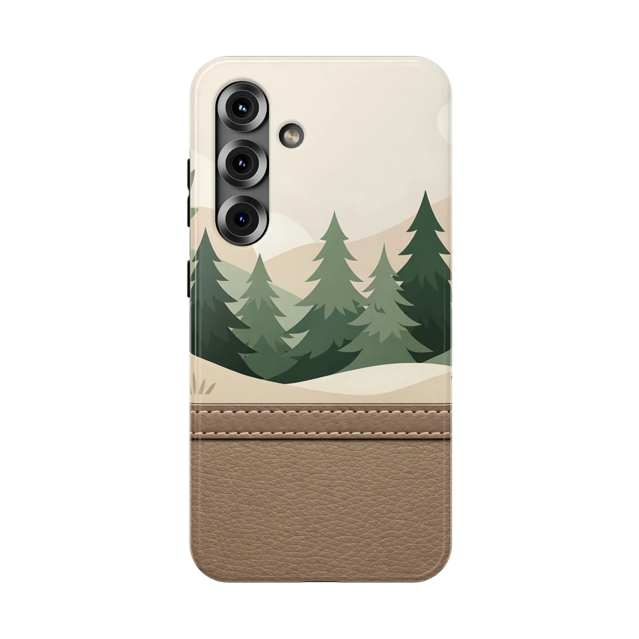 Forest Leather Phone Case for iPhone 11-17 and Galaxy S21-S25 - KARARMDESIGN