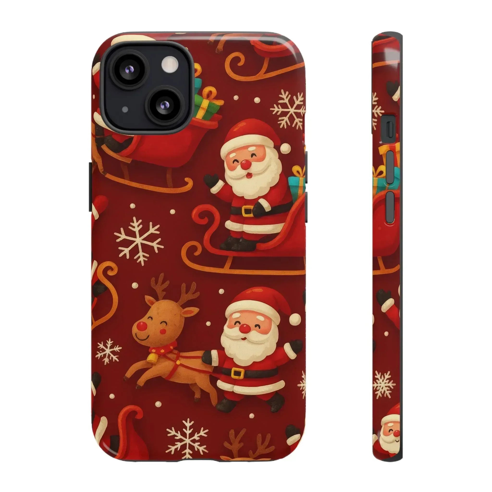 Santa Sleigh Ride Phone Case for iPhone 11-17 and Galaxy S10-S25 - KARARMDESIGN