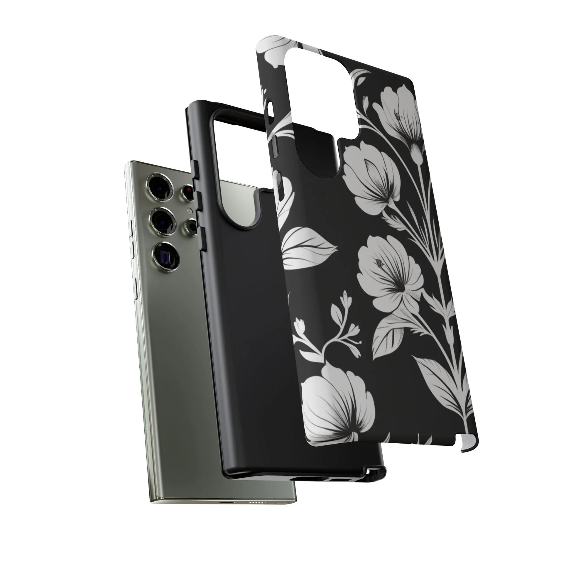 Elegant Floral Phone Case for Galaxy S20-S25 - KARARMDESIGN