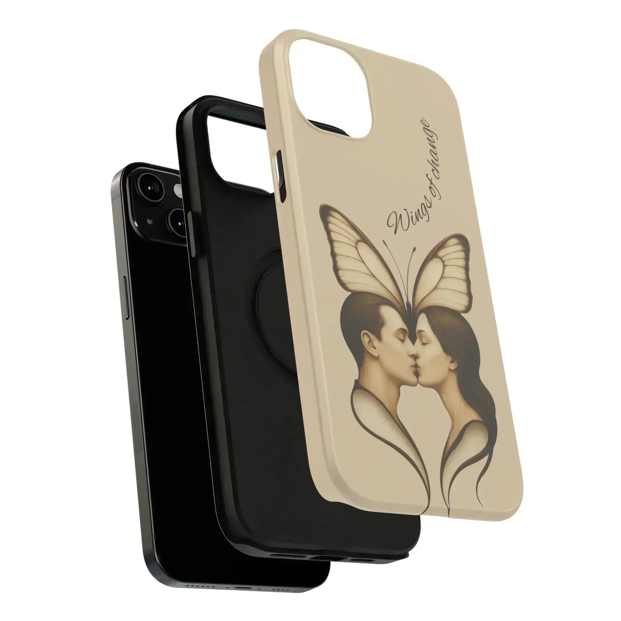 Romantic Butterfly Couple Phone Case for iPhone 12-16 and Galaxy S21-S22 - KARARMDESIGN