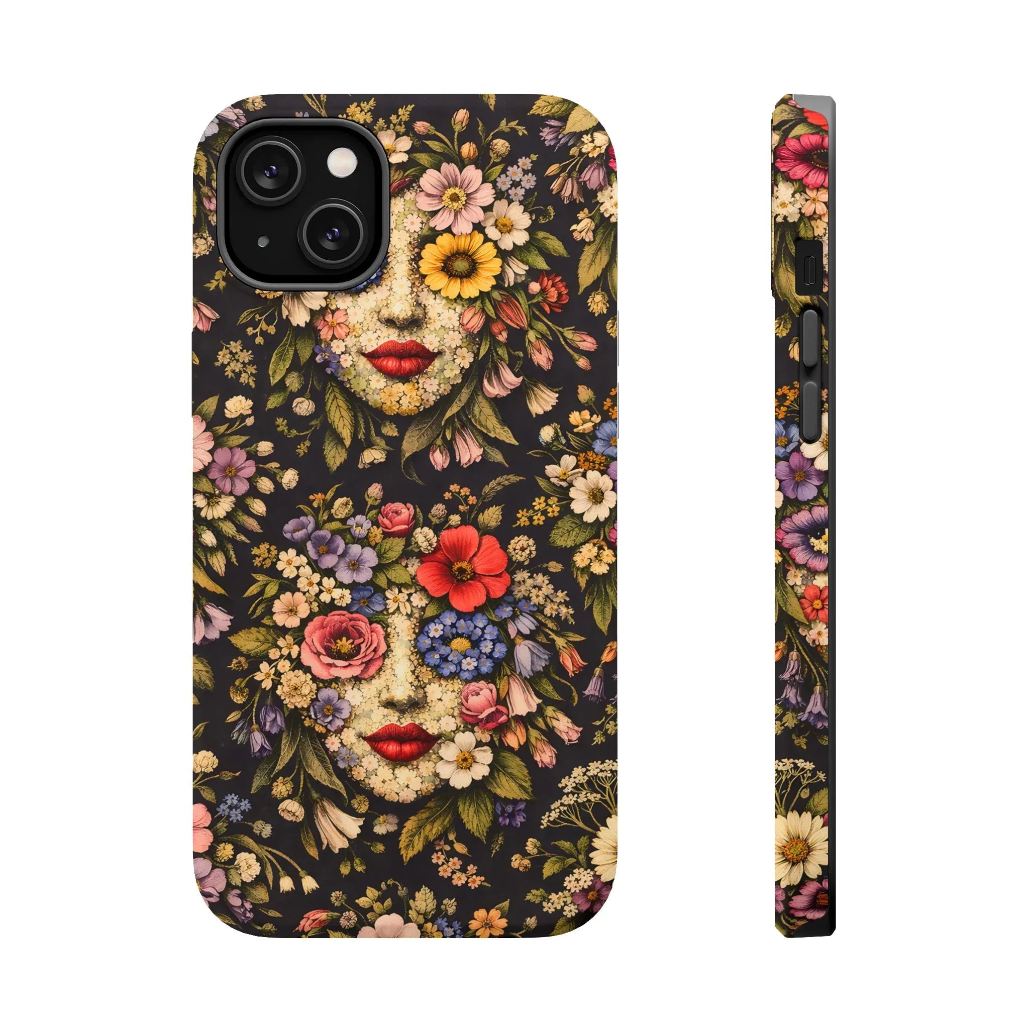 Vintage Flower Face Phone Case for iPhone 13-17 - KARARMDESIGN