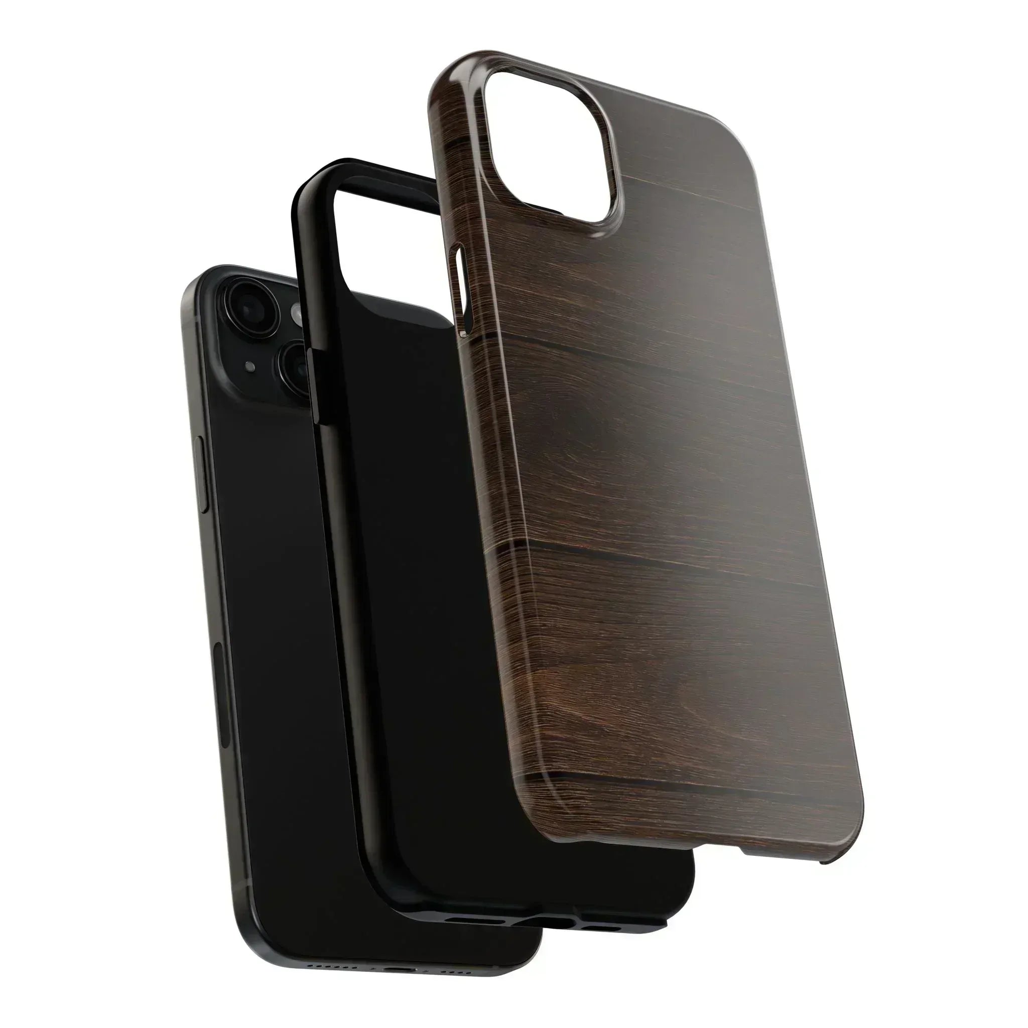 Dark Wood Grain Phone Case for iPhone and Galaxy - KARARMDESIGN