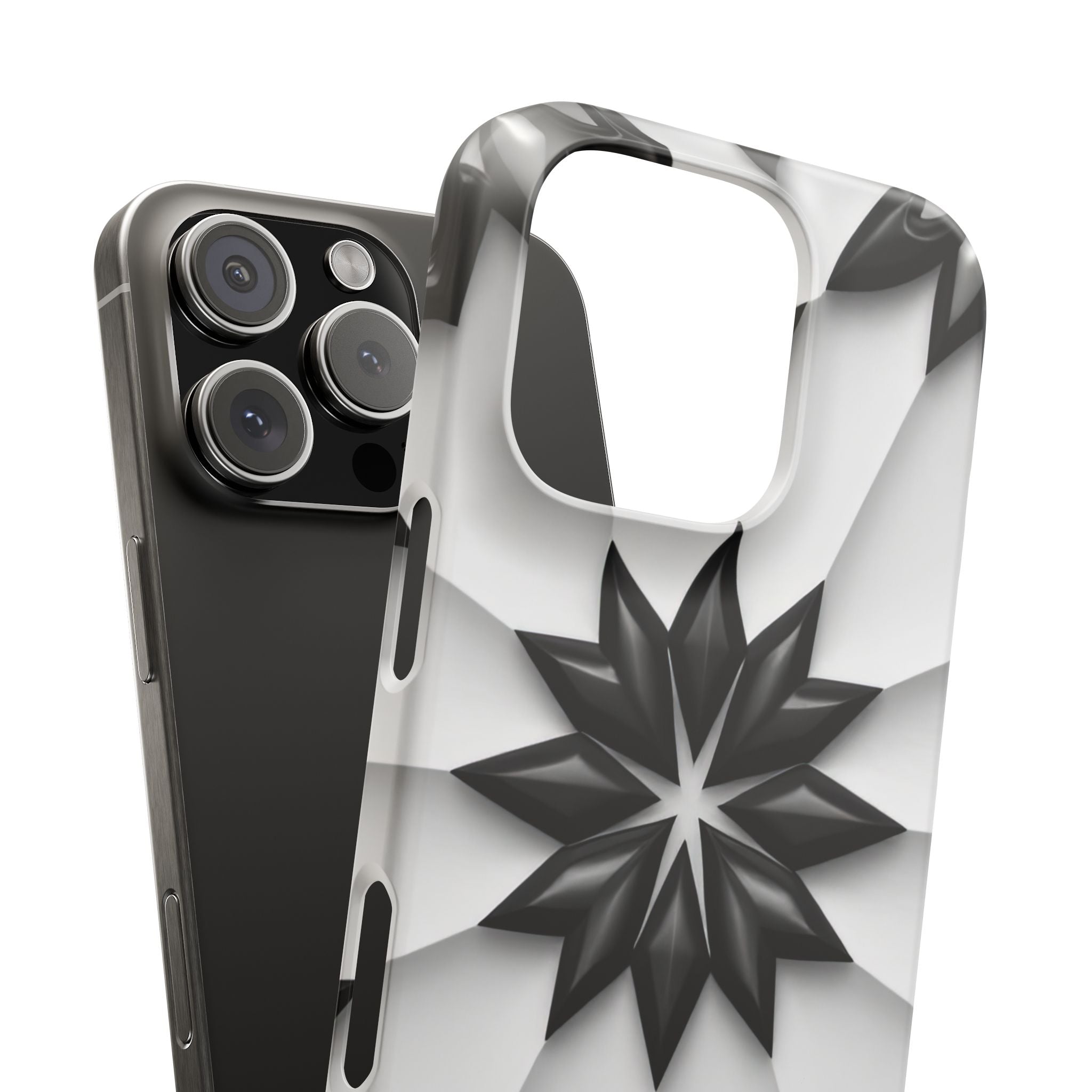 Black & White Geometric Snap Case for iPhone & Samsung Galaxy