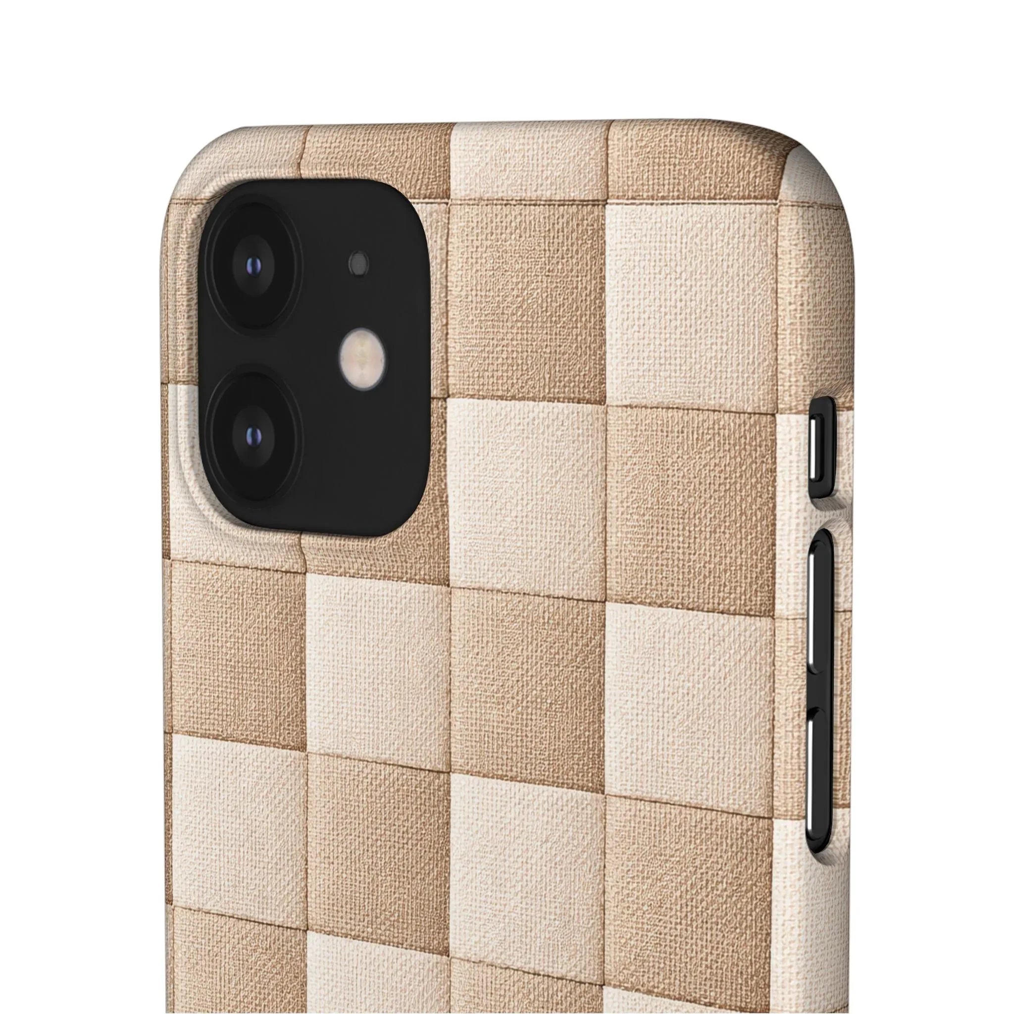 Beige Woven Phone Case for iPhone 11-17 and Galaxy S20-S25 - KARARMDESIGN