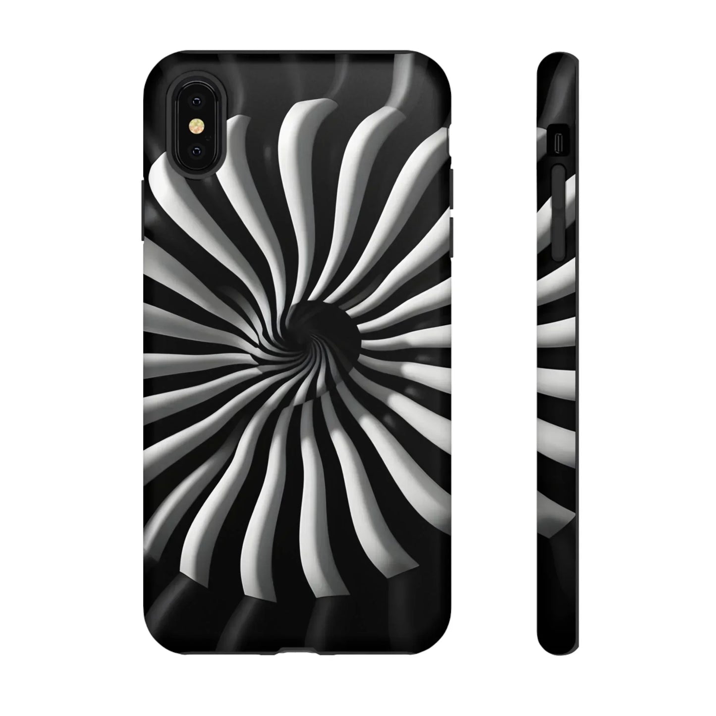 Hypnotic Black and White Spiral Phone Case for iPhone & Galaxy - KarArmDesign
