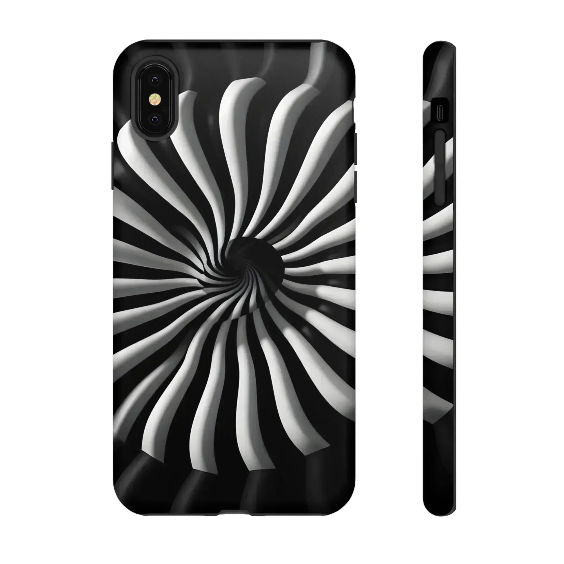 Hypnotic Black and White Spiral Phone Case for iPhone & Galaxy - KARARMDESIGN