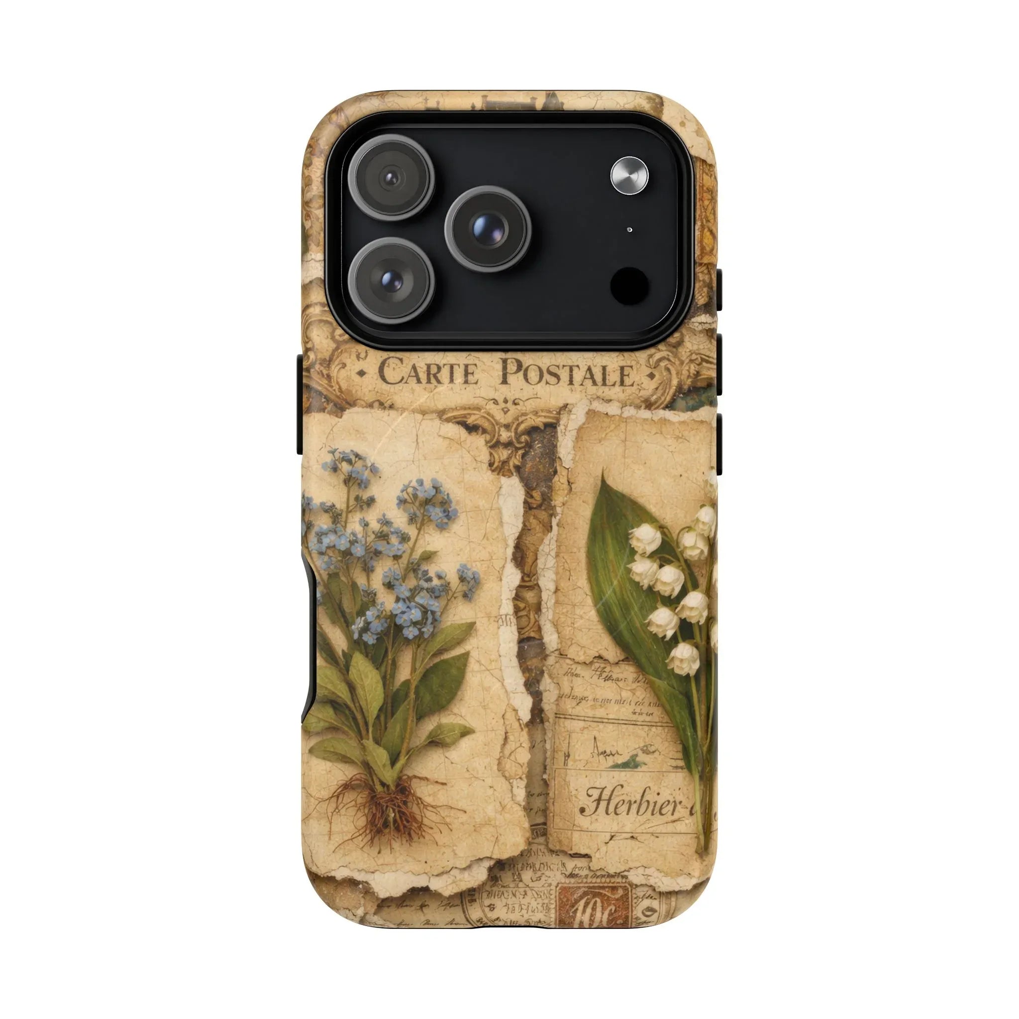 Vintage Botanical Postcard Phone Case for iPhone 13-17 - KARARMDESIGN
